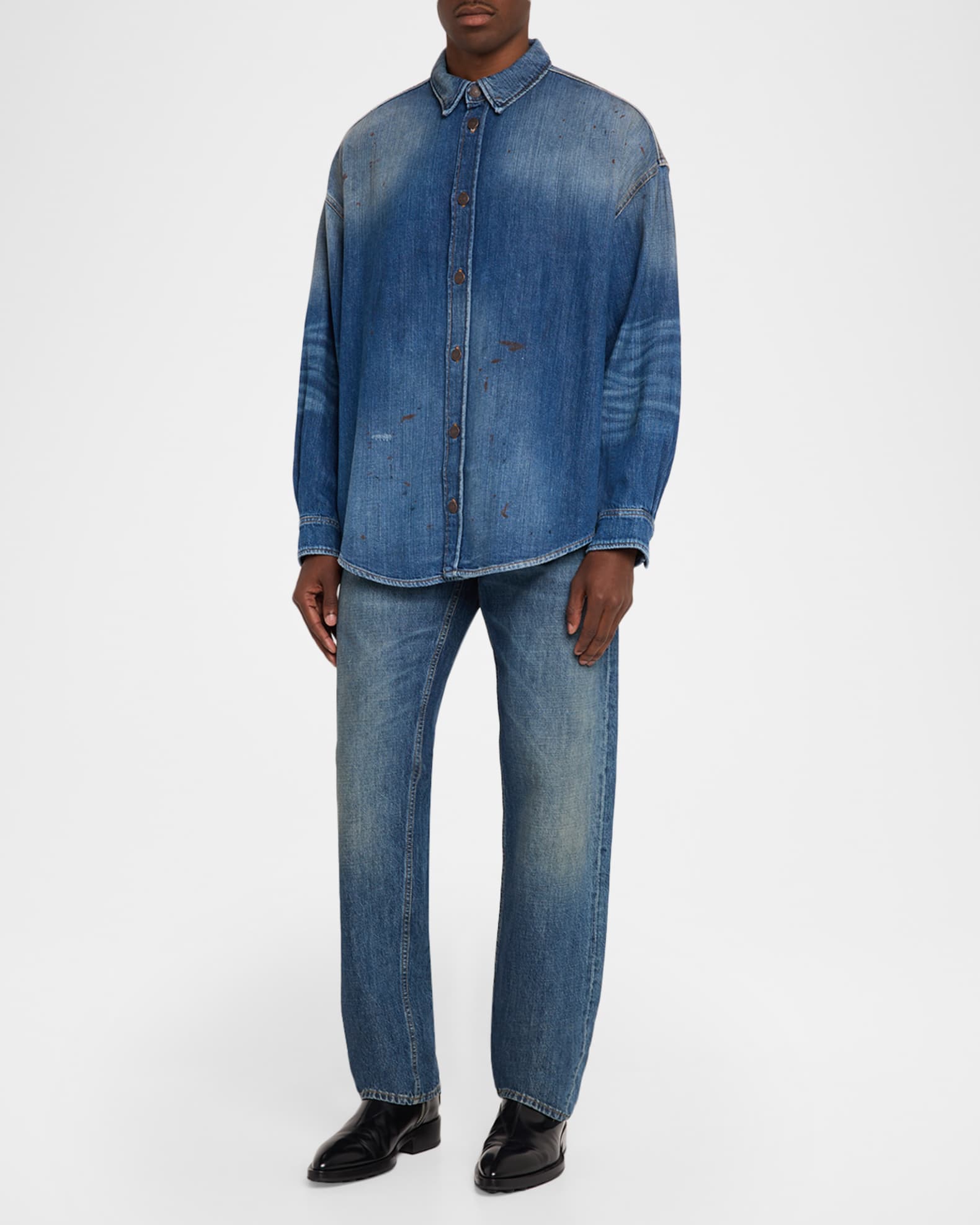 Acne Studios Men's Setar Trafalgar Denim Button-Down Shirt