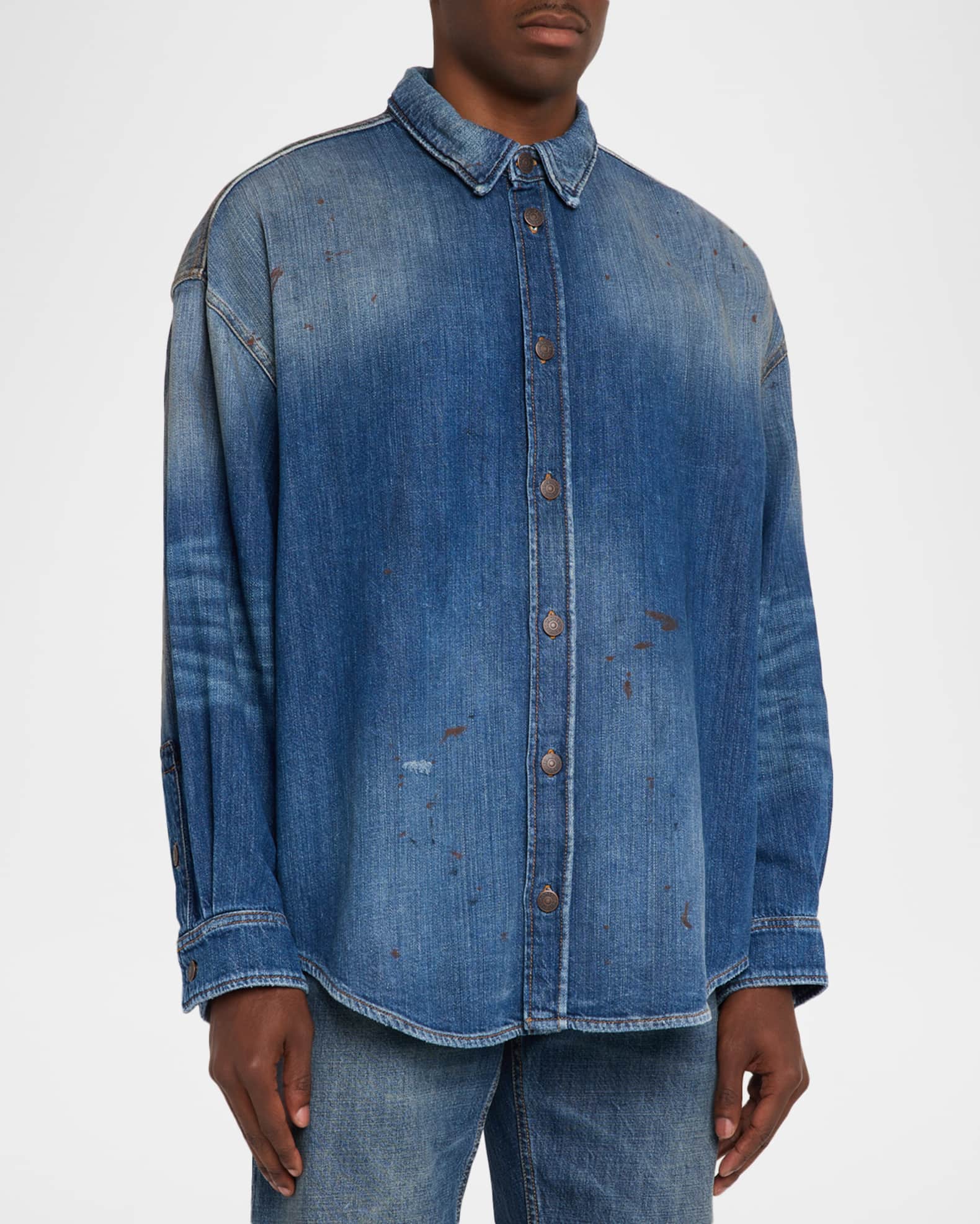 Acne Studios Men's Setar Trafalgar Denim Button-Down Shirt