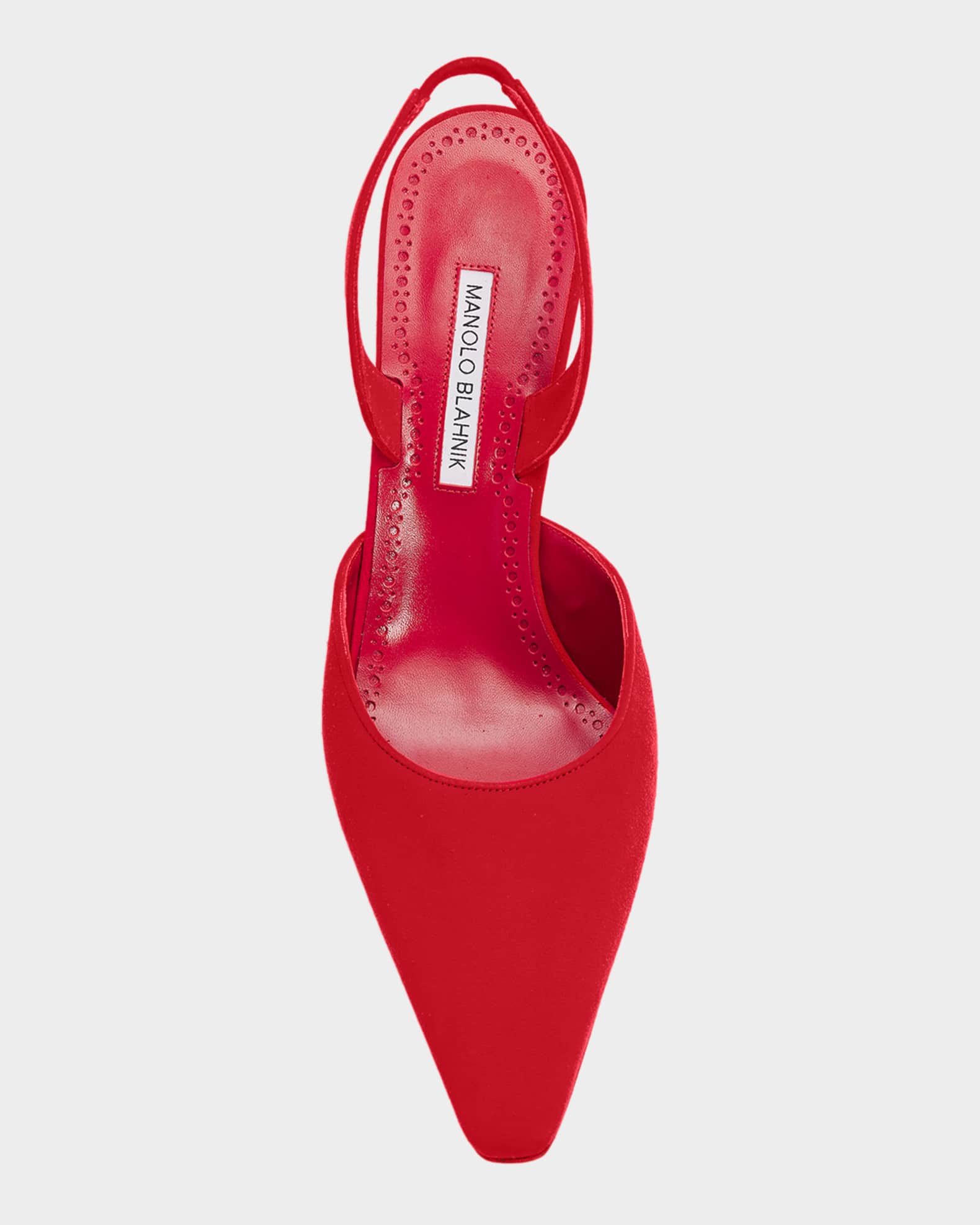 Manolo Blahnik 90mm Borelapla Suede Slingback Pumps | Neiman Marcus