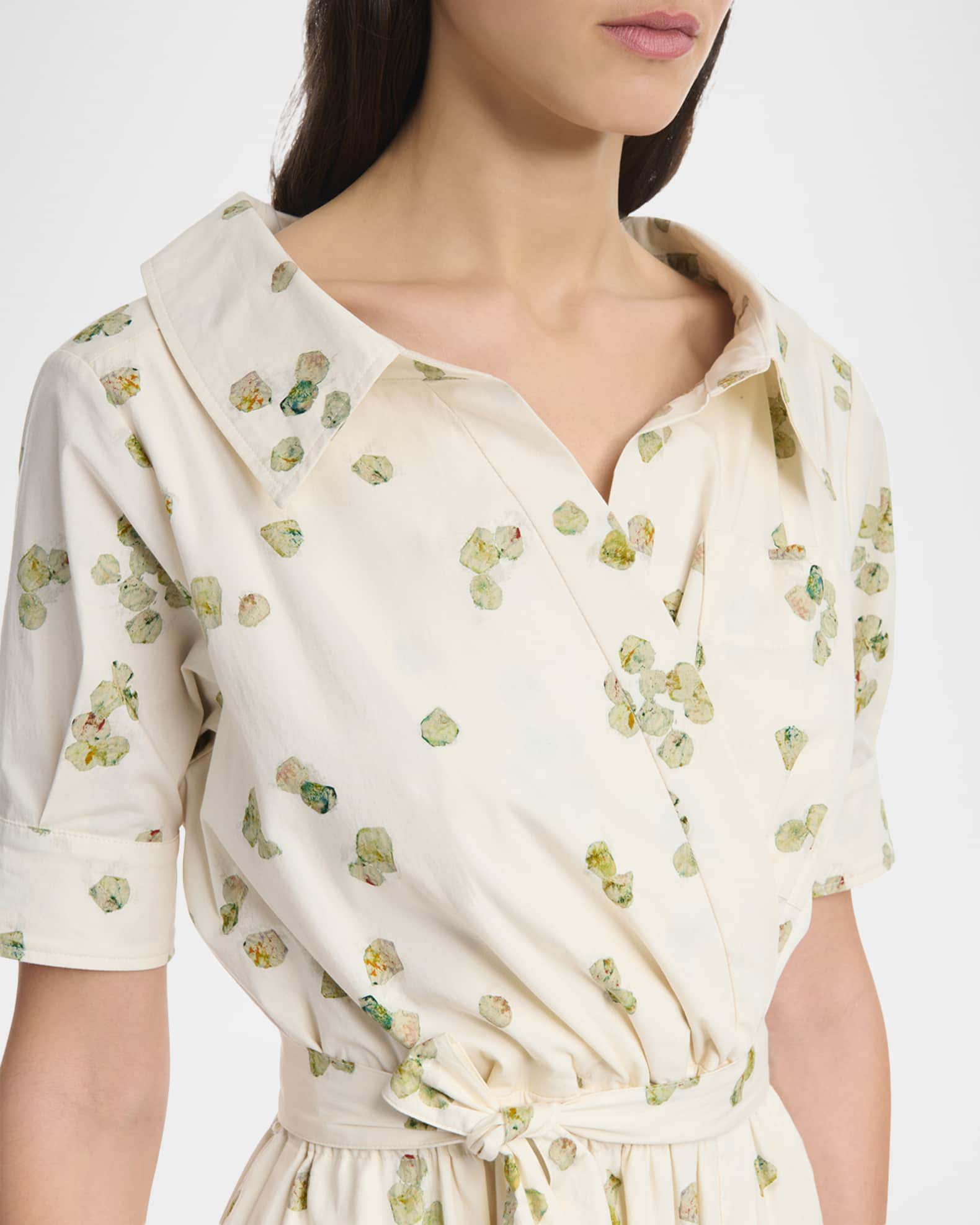 Altuzarra Lydia Floral-Print Waist-Tie Midi Dress | Neiman Marcus