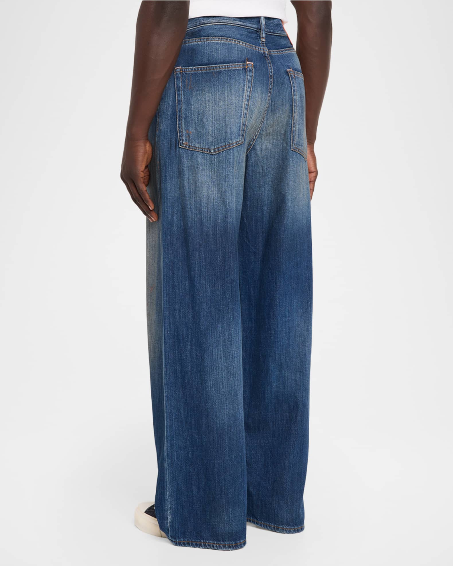 Acne Studios Men's Distressed Denim Wide-Leg Jeans | Neiman Marcus