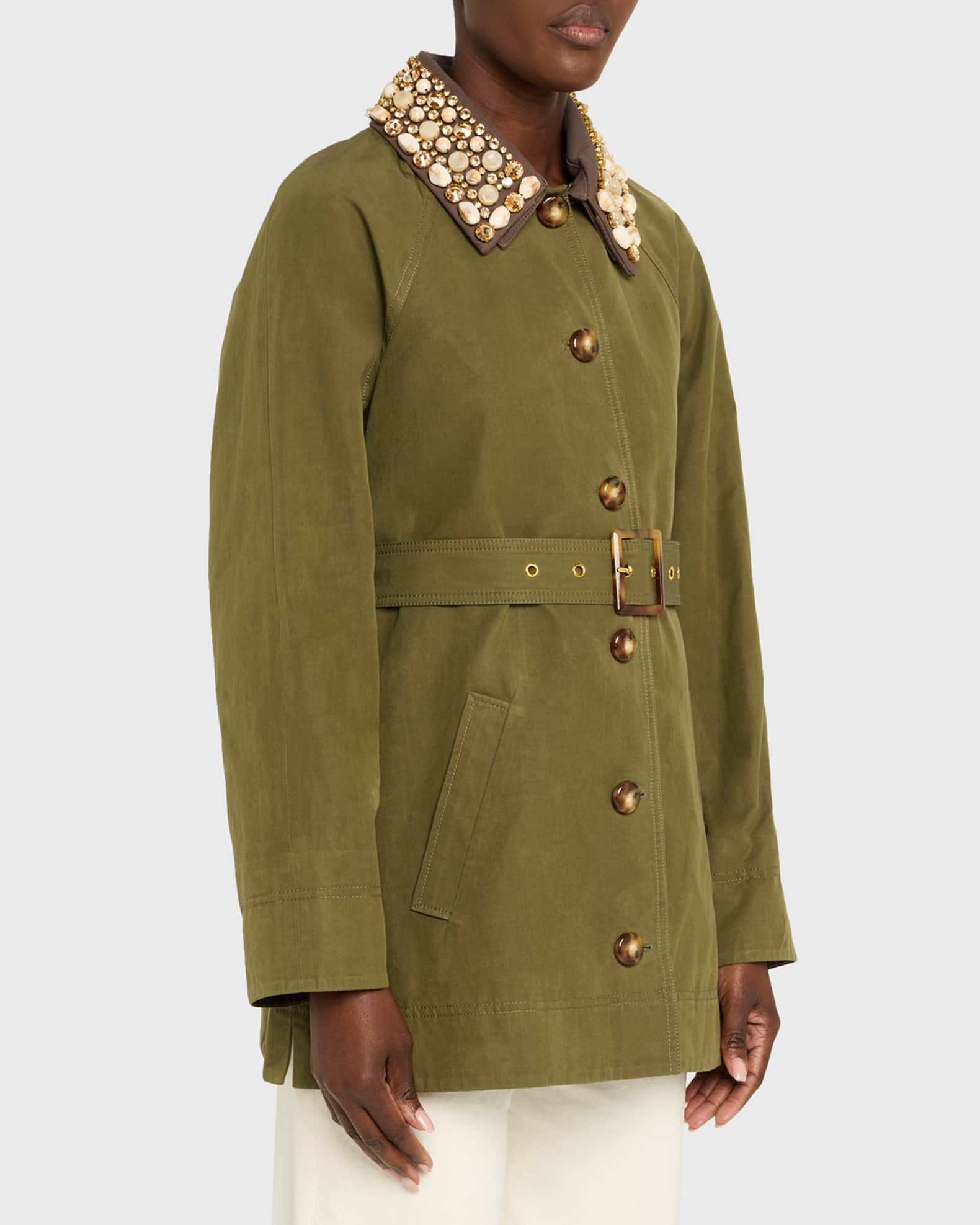 Veronica Beard Langham Dickey Coat with Removable Collar | Neiman