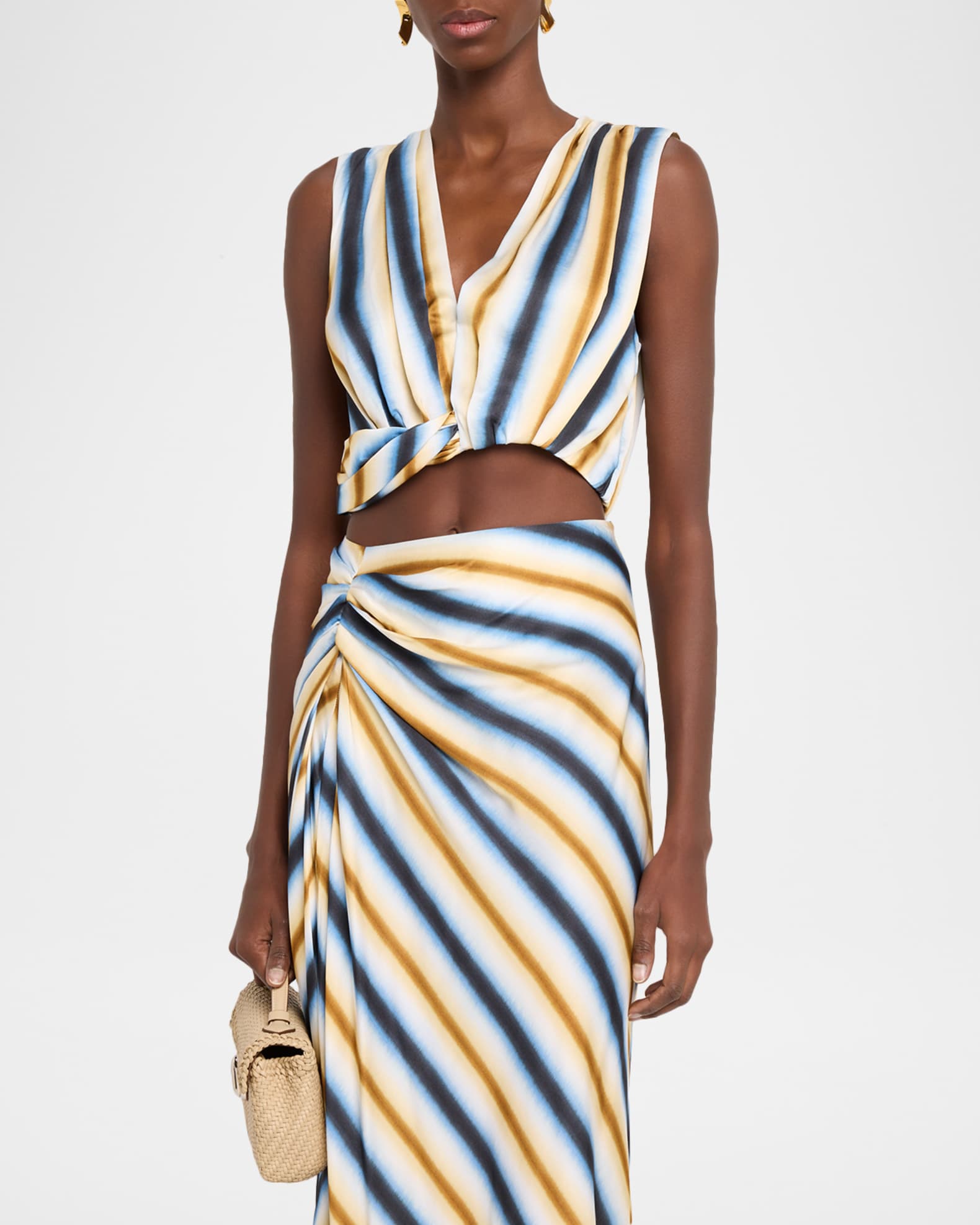 A.L.C. Brooklyn Twist-Hem Crop Top | Neiman Marcus