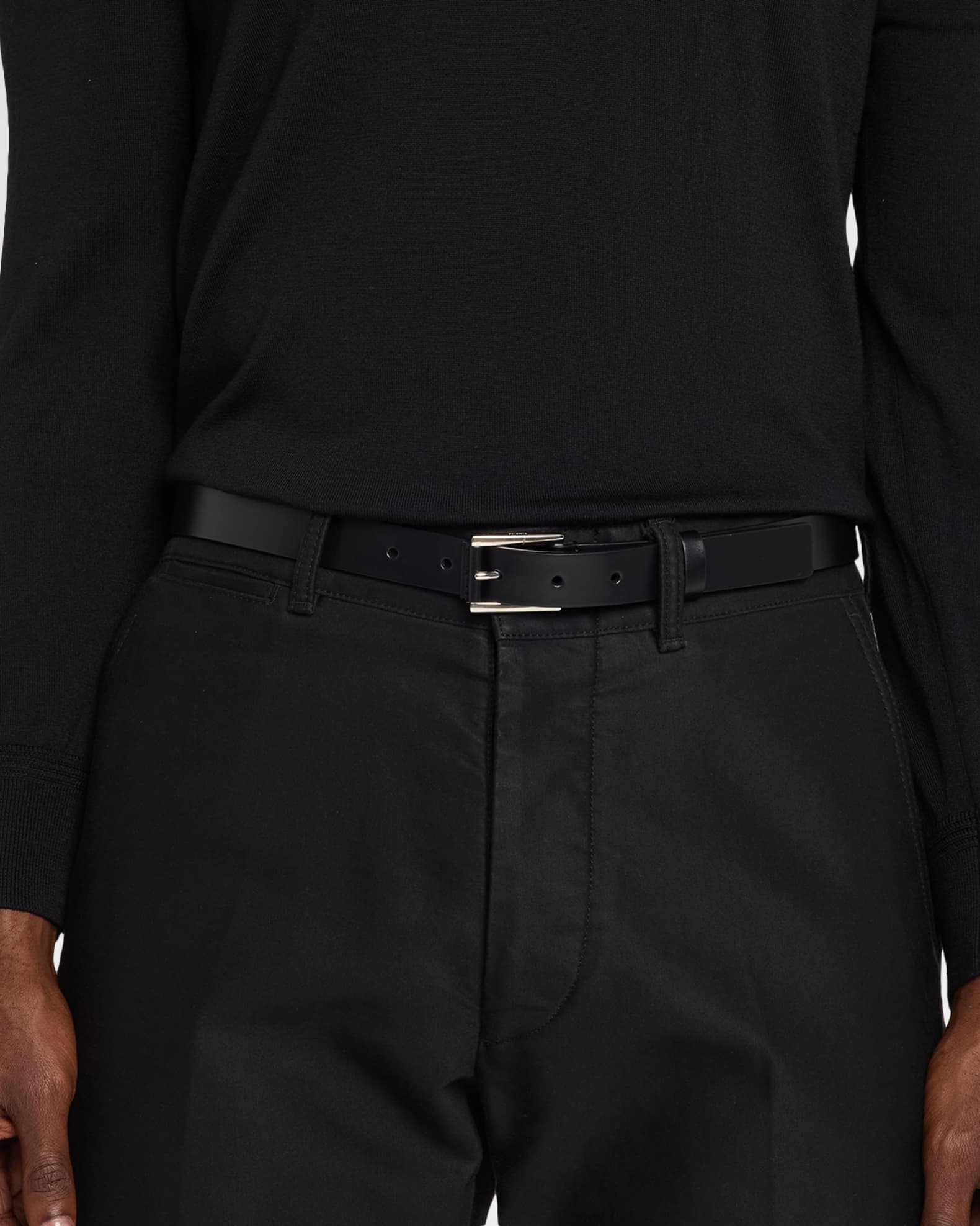 TOM FORD Men's Leather-Wrapped Square Buckle Belt | Neiman Marcus