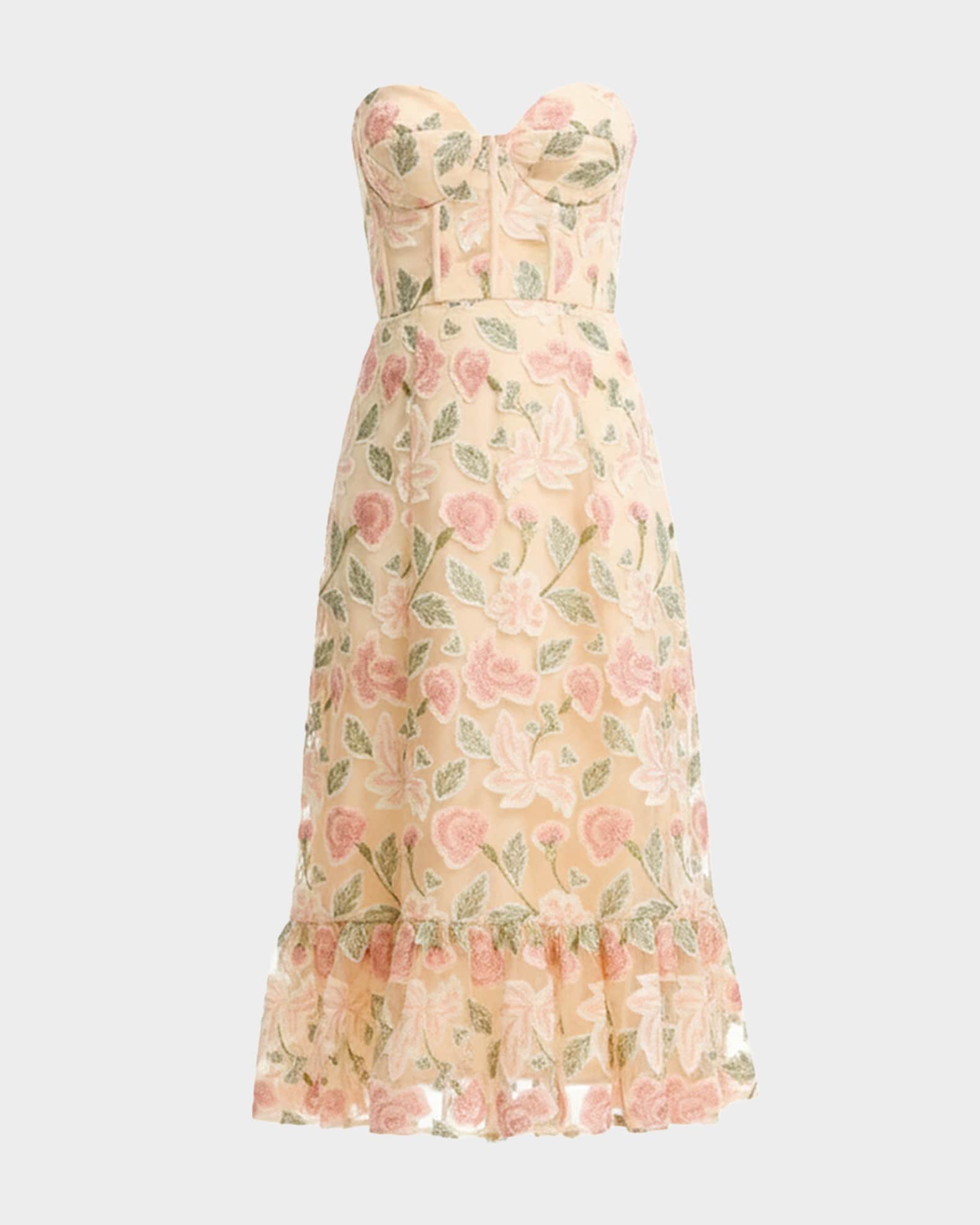 dress the population carina dress The dress is adorned with a vibrant floral print Dress The Population Carina Strapless
