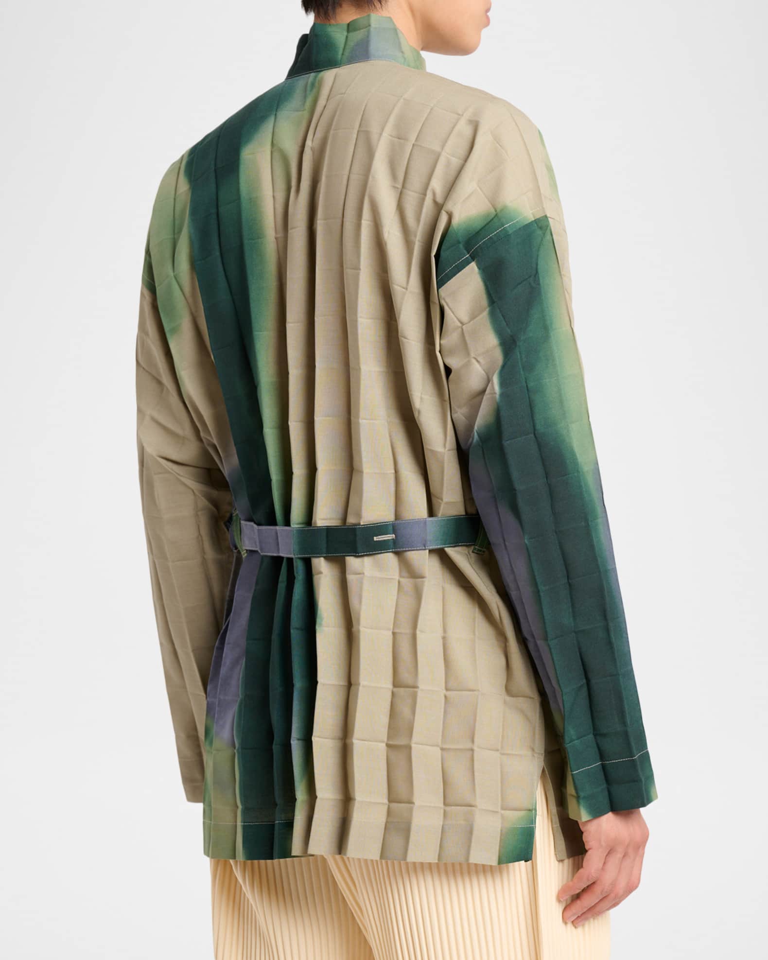 Homme Plisse Issey Miyake Men's Dawn Edge Pleated Self-Belt Button