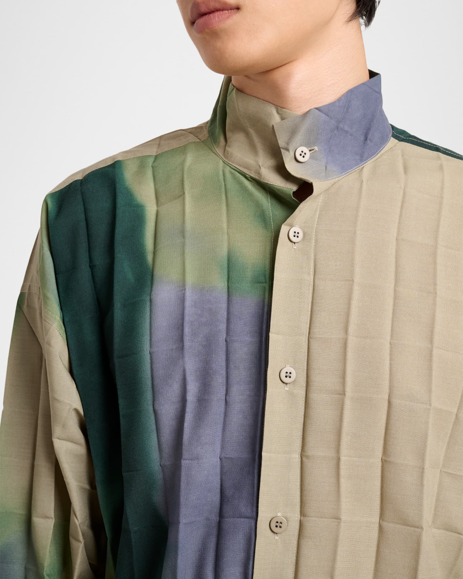 Homme Plisse Issey Miyake Men's Dawn Edge Pleated Self-Belt Button