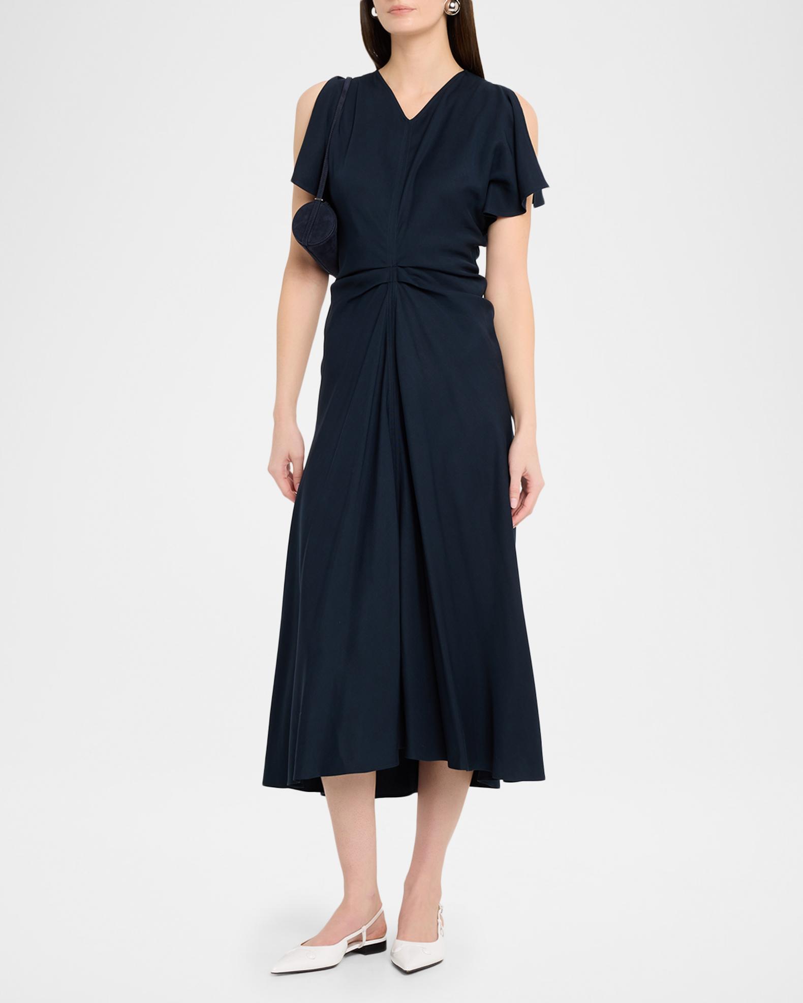 a.l.c. nara gathered short-sleeve midi dress A.L.C. Nara Dress