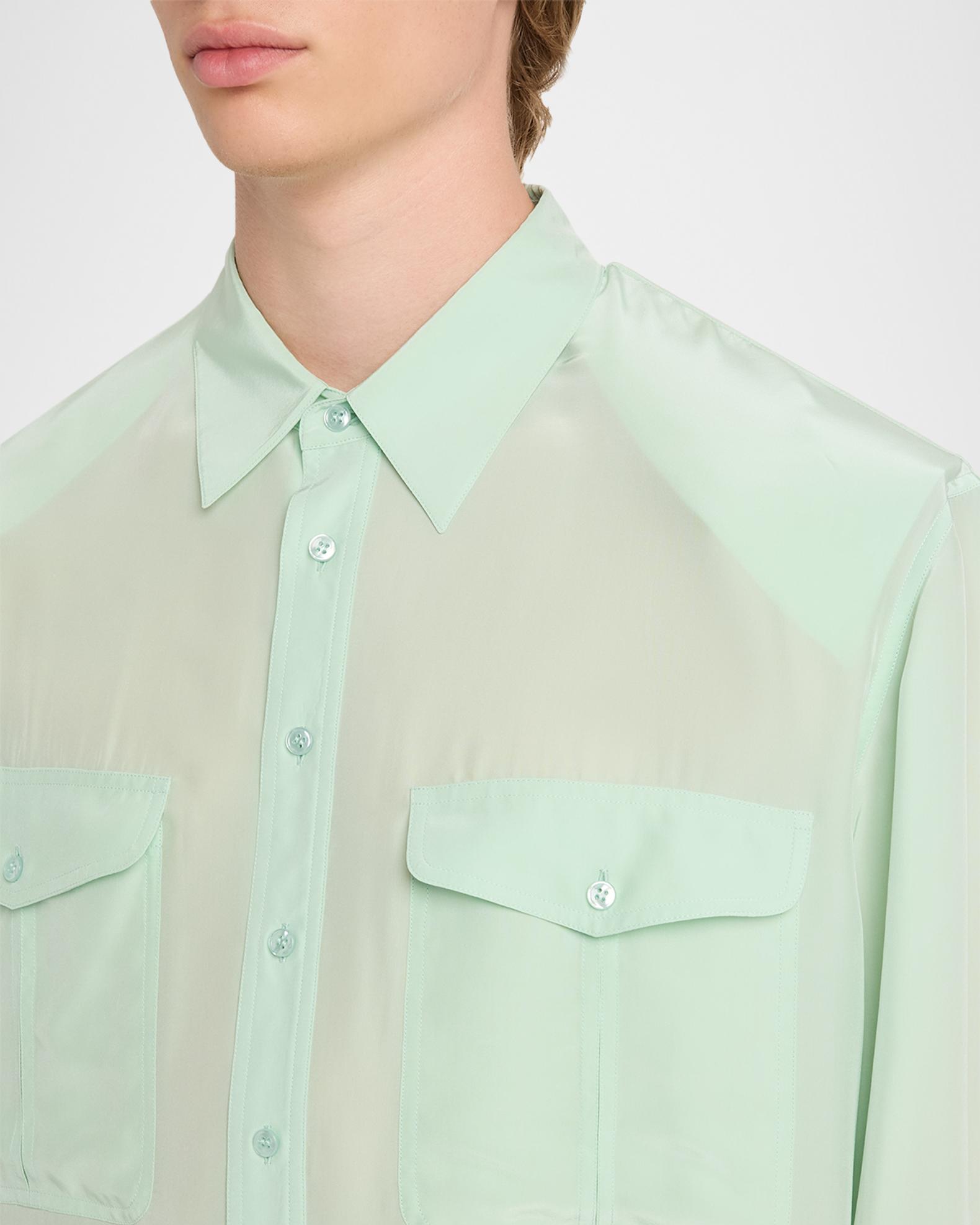 Saint Laurent Men's Viscose and Silk Double-Pocket Button-Down