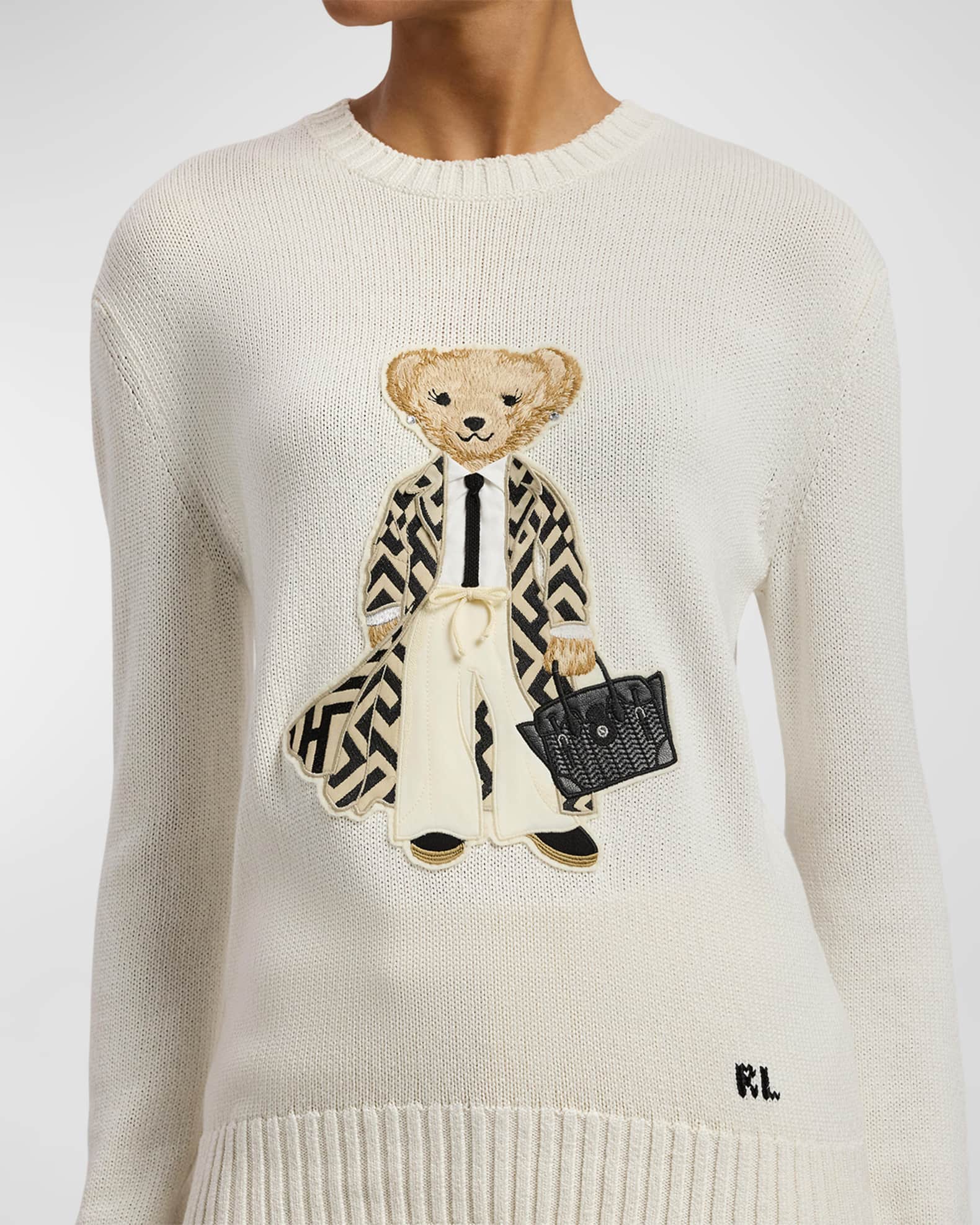 rein 　Polo Ralph Lauren クマ刺繍 ニット M Ralph Lauren Collection Spring Polo Bear Silk Sweater | Neiman Marcus
