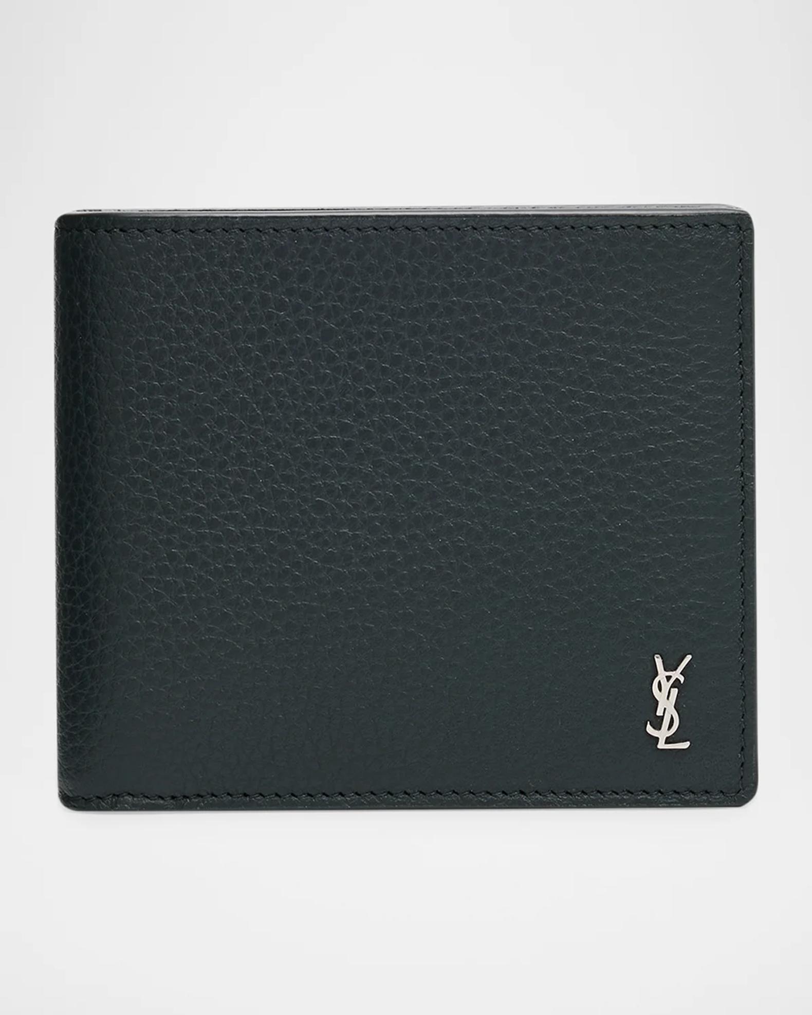 バ*ル様 Yves Saint Laurent マネークリップウォレット Saint Laurent Men's YSL Grained Leather Bifold Wallet | Neiman Marcus