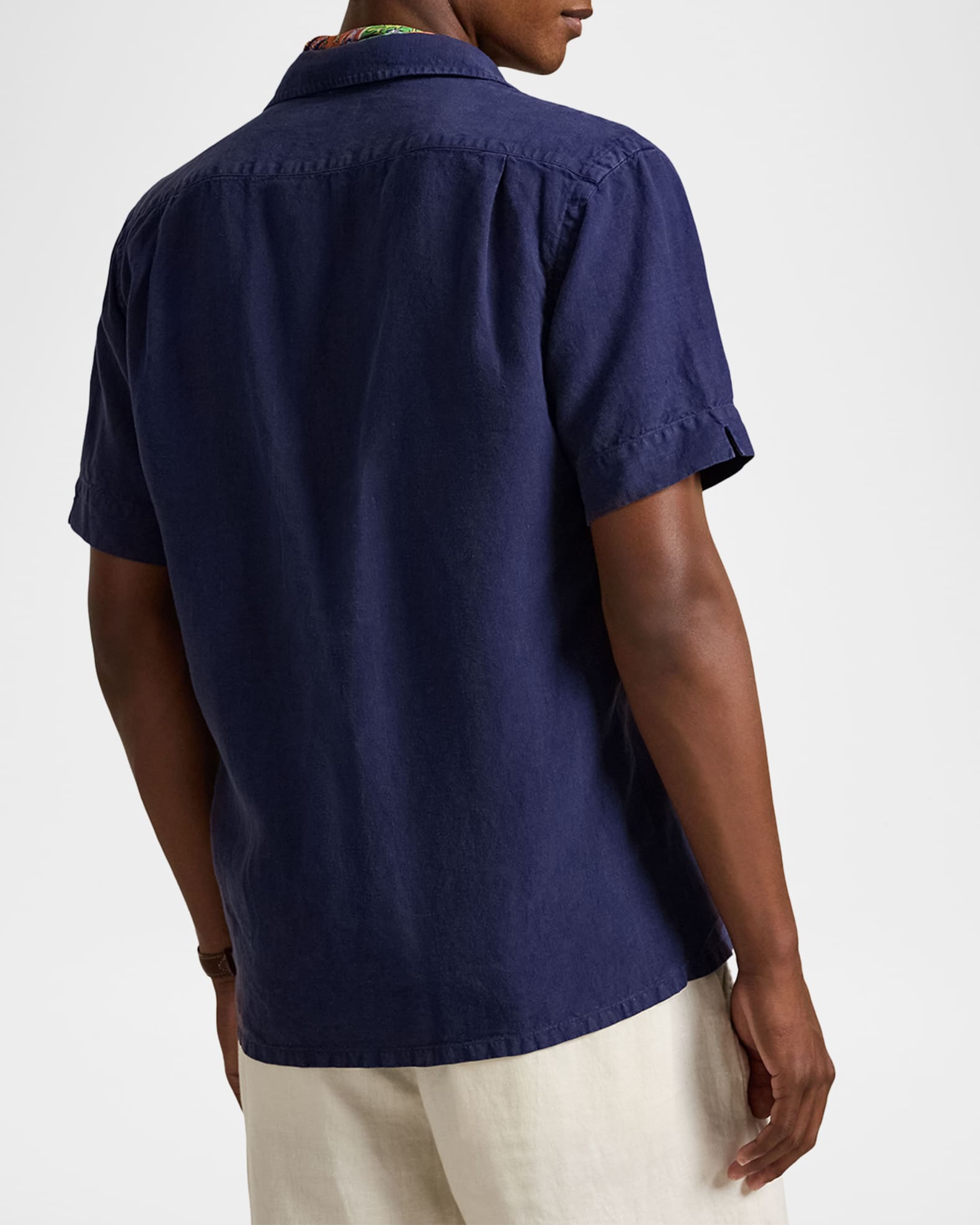 Polo Ralph Lauren Men's Slub Linen Camp Shirt | Neiman Marcus