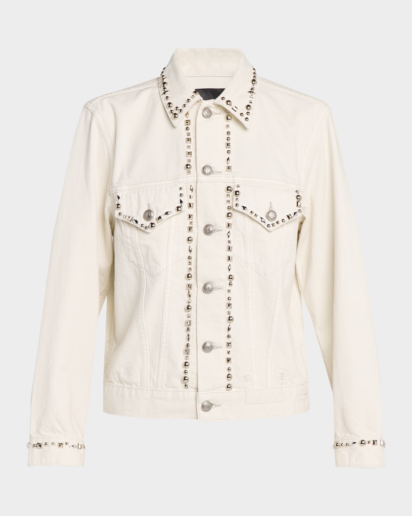 R13 Shrunken Studdded Denim Jacket | Neiman Marcus