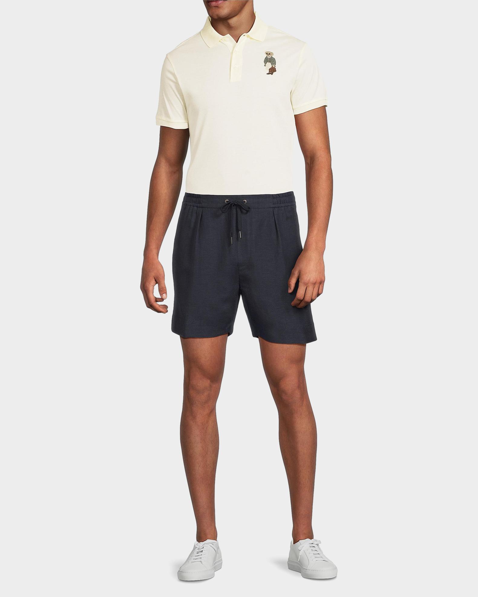 美品 Polo by Ralph Lauren リネン シルク ショートパンツ Polo Ralph Lauren Men's Hand-Tailored Pleated Silk-Linen Shorts