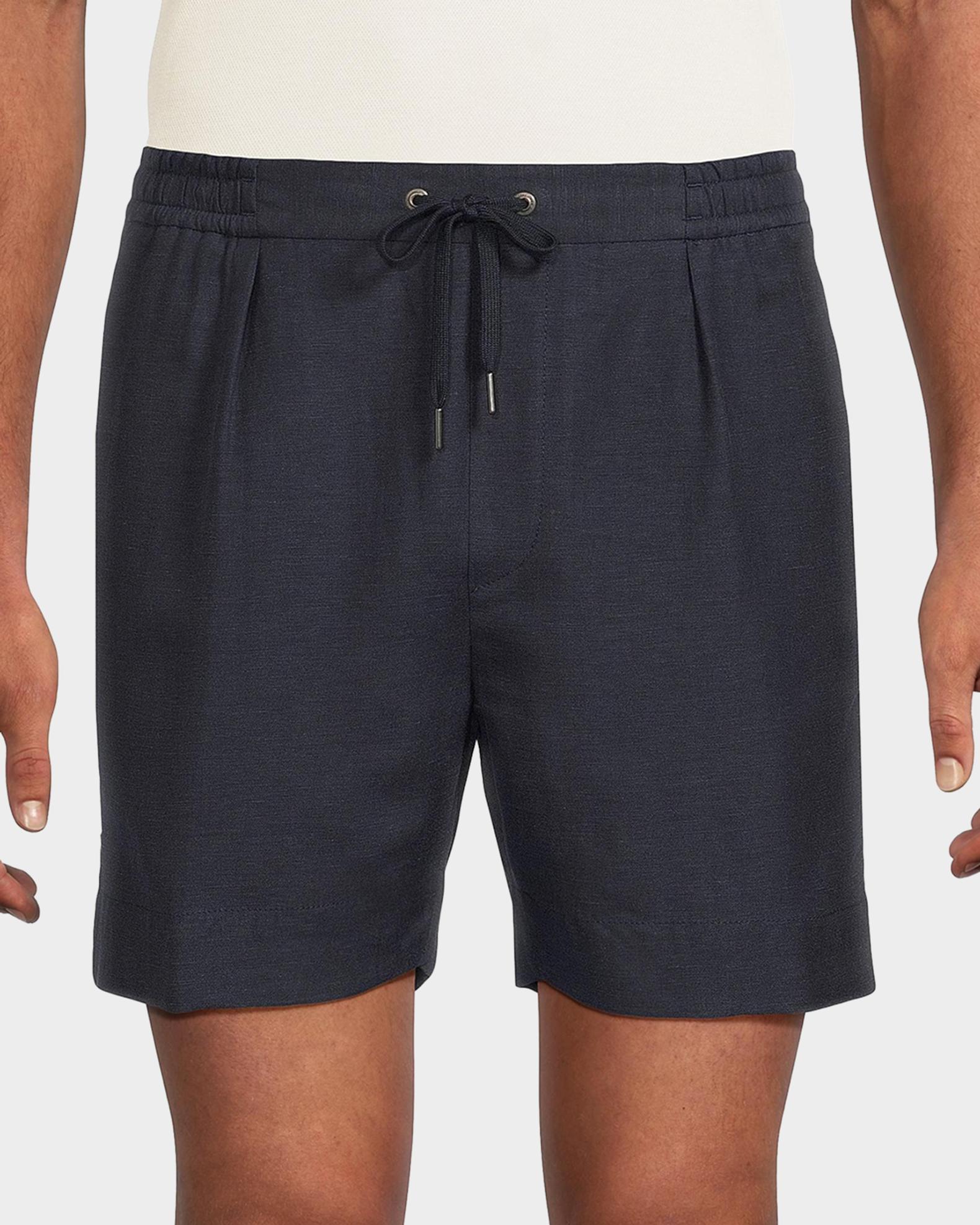 Polo Ralph Lauren Men's Hand-Tailored Pleated Silk-Linen Shorts
