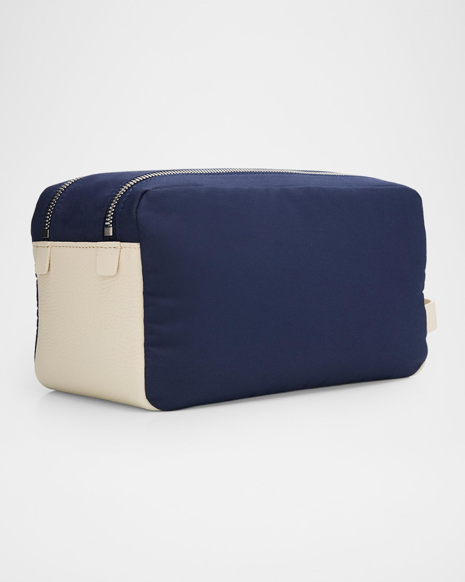 Brunello Cucinelli Men's Leather Double-Zip Toiletry Bag | Neiman
