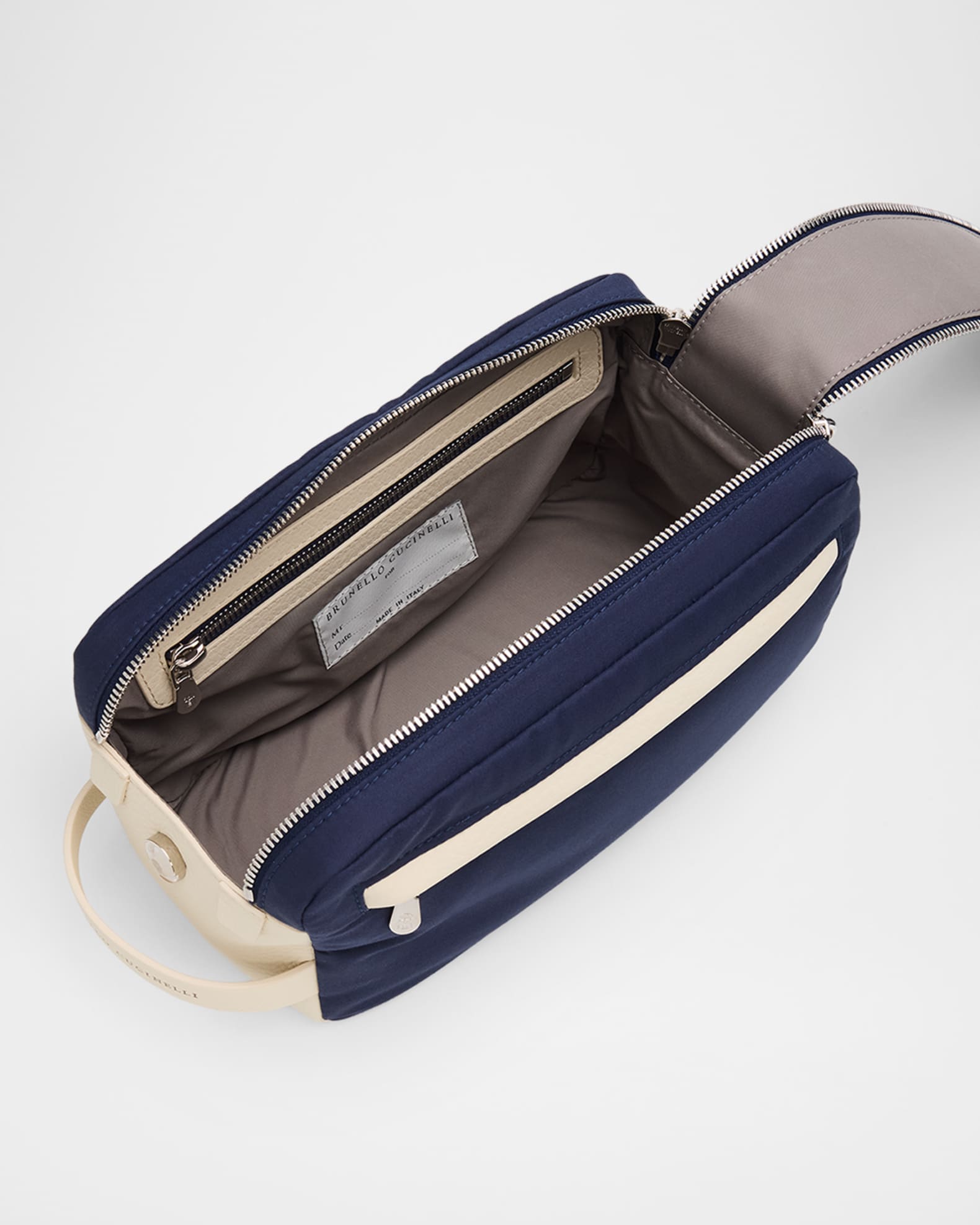 Brunello Cucinelli Men's Leather Double-Zip Toiletry Bag | Neiman