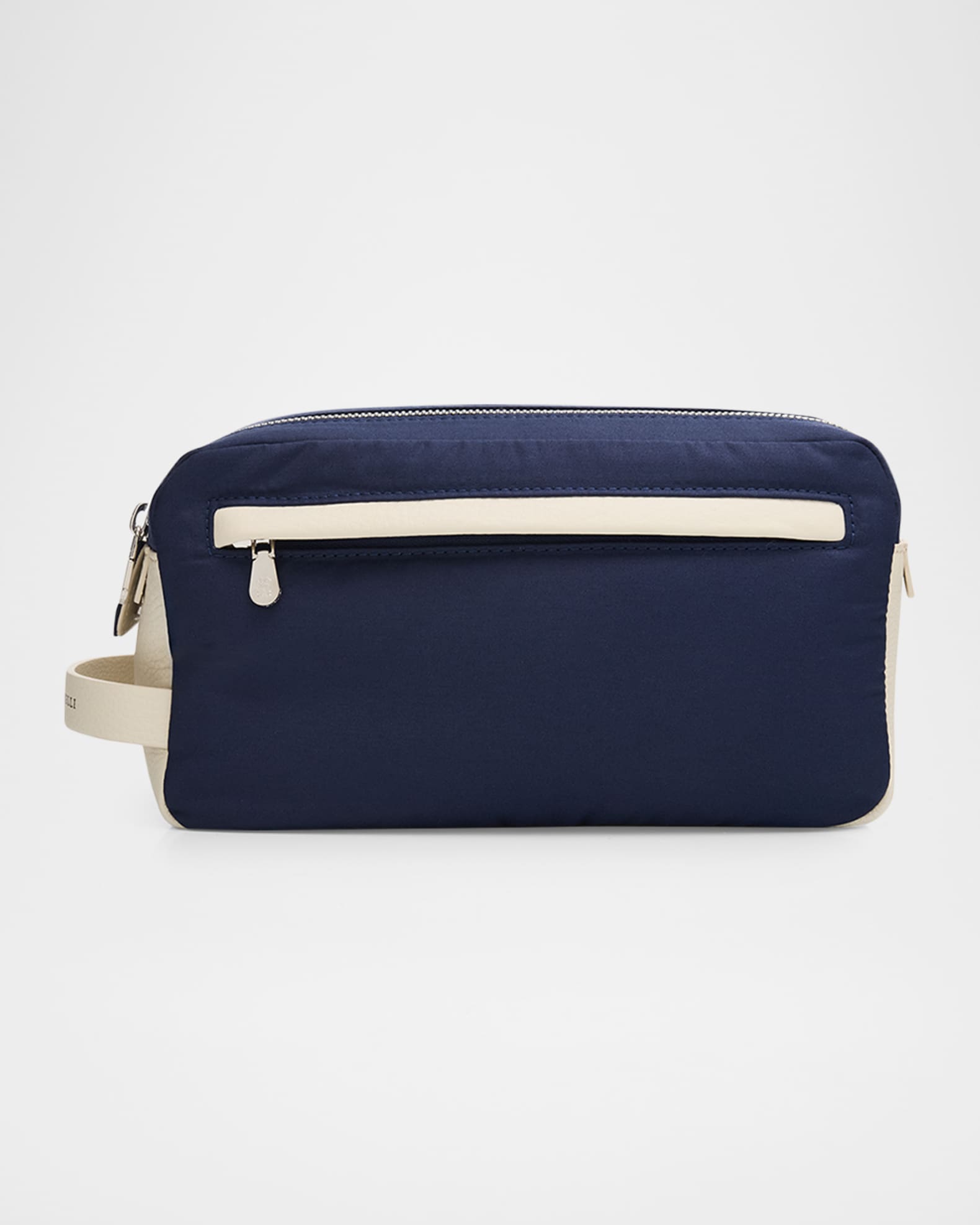 Brunello Cucinelli Men's Leather Double-Zip Toiletry Bag | Neiman