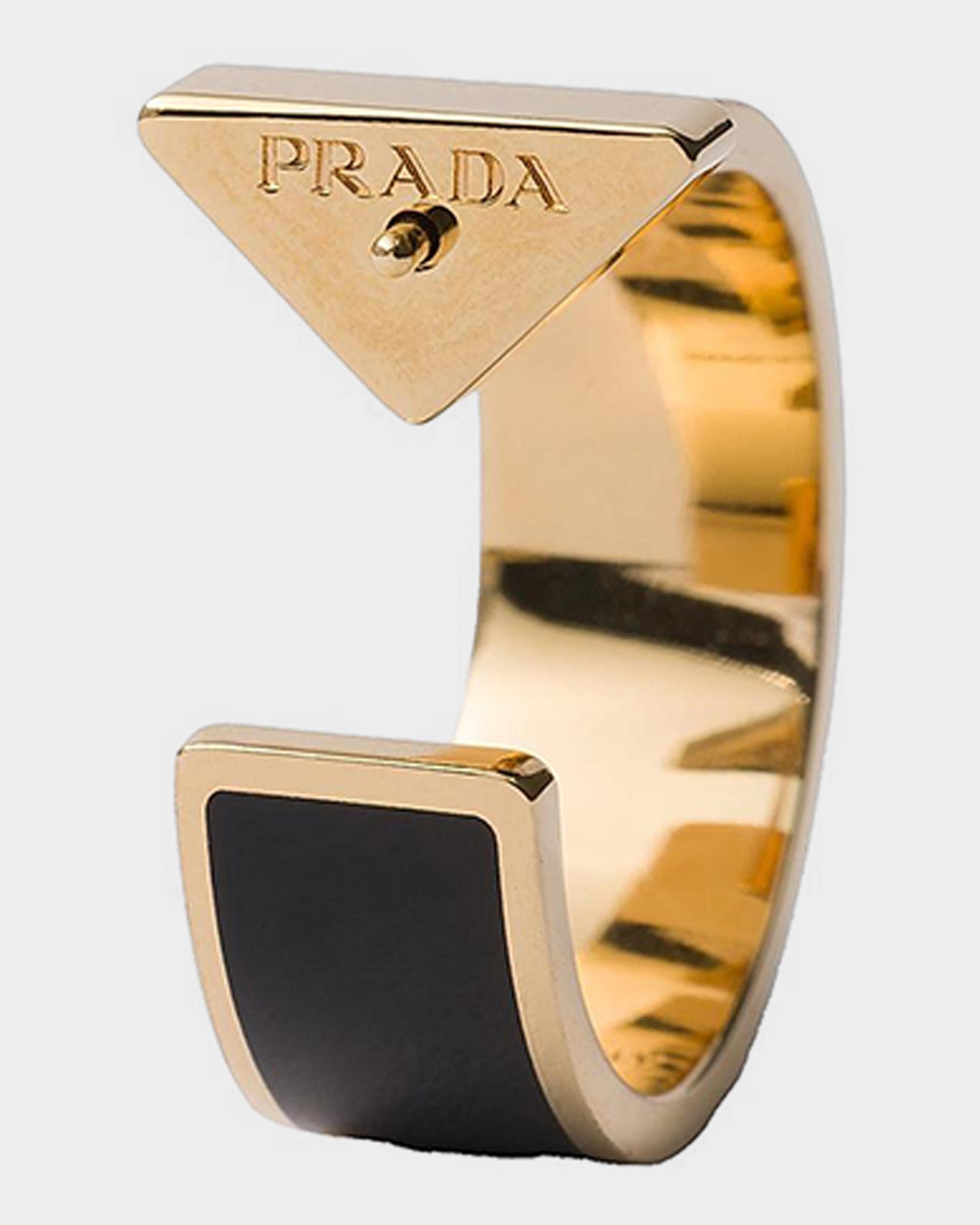 Prada Enameled Metal Hoop Earrings | Neiman Marcus