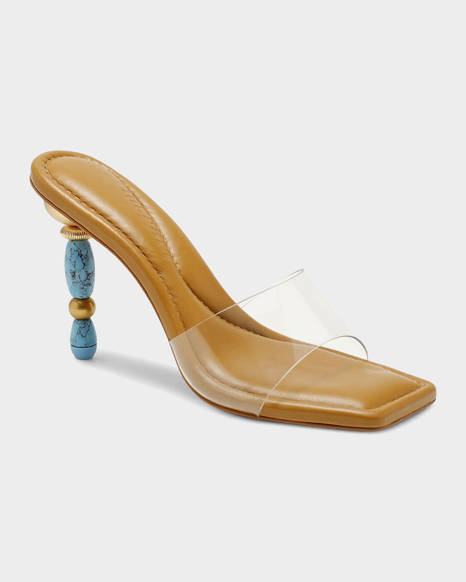 Cult Gaia Mahina Beaded Mule Sandals | Neiman Marcus