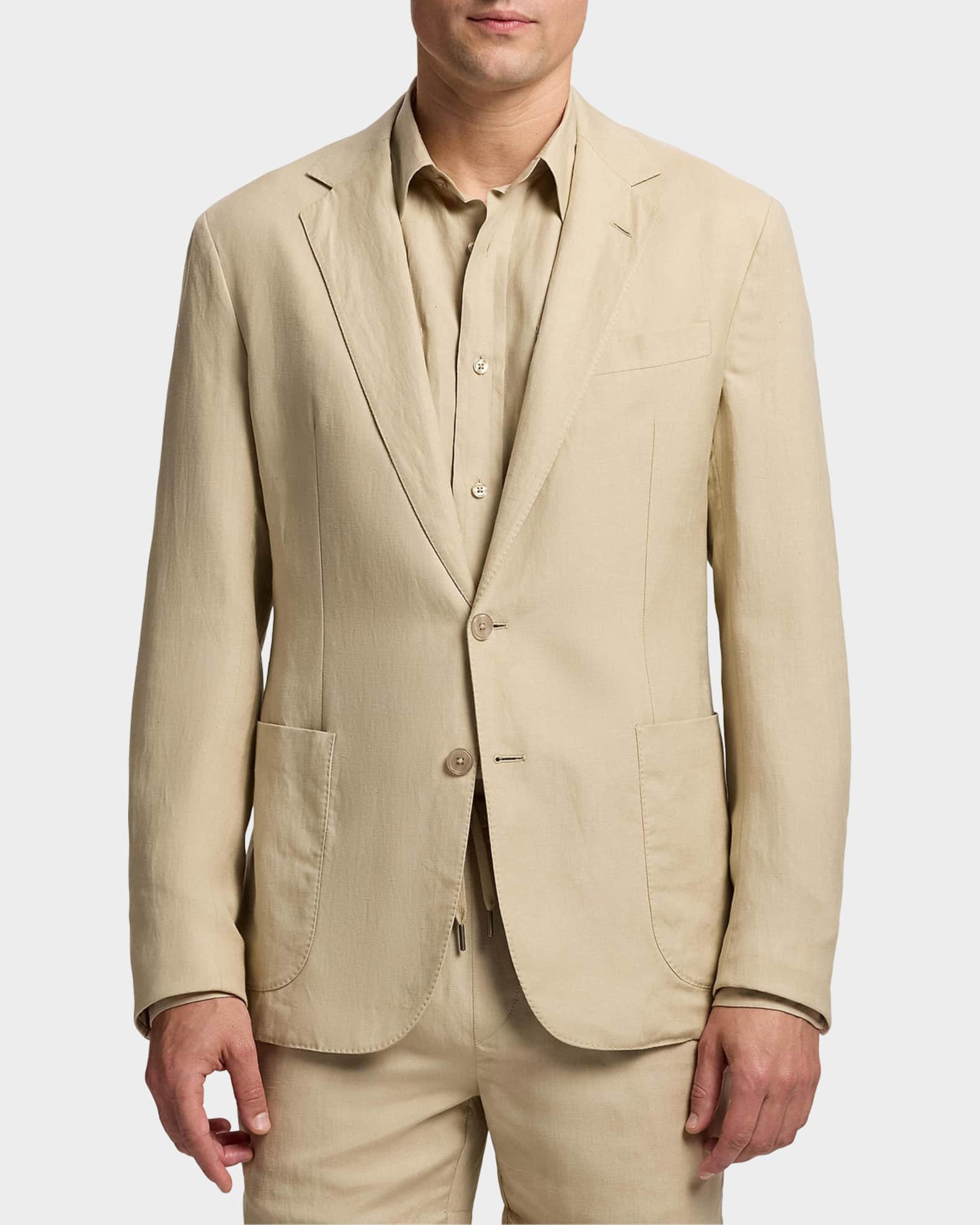 Ralph Lauren Purple Label Men's Tussah Silk and Linen Textured Two