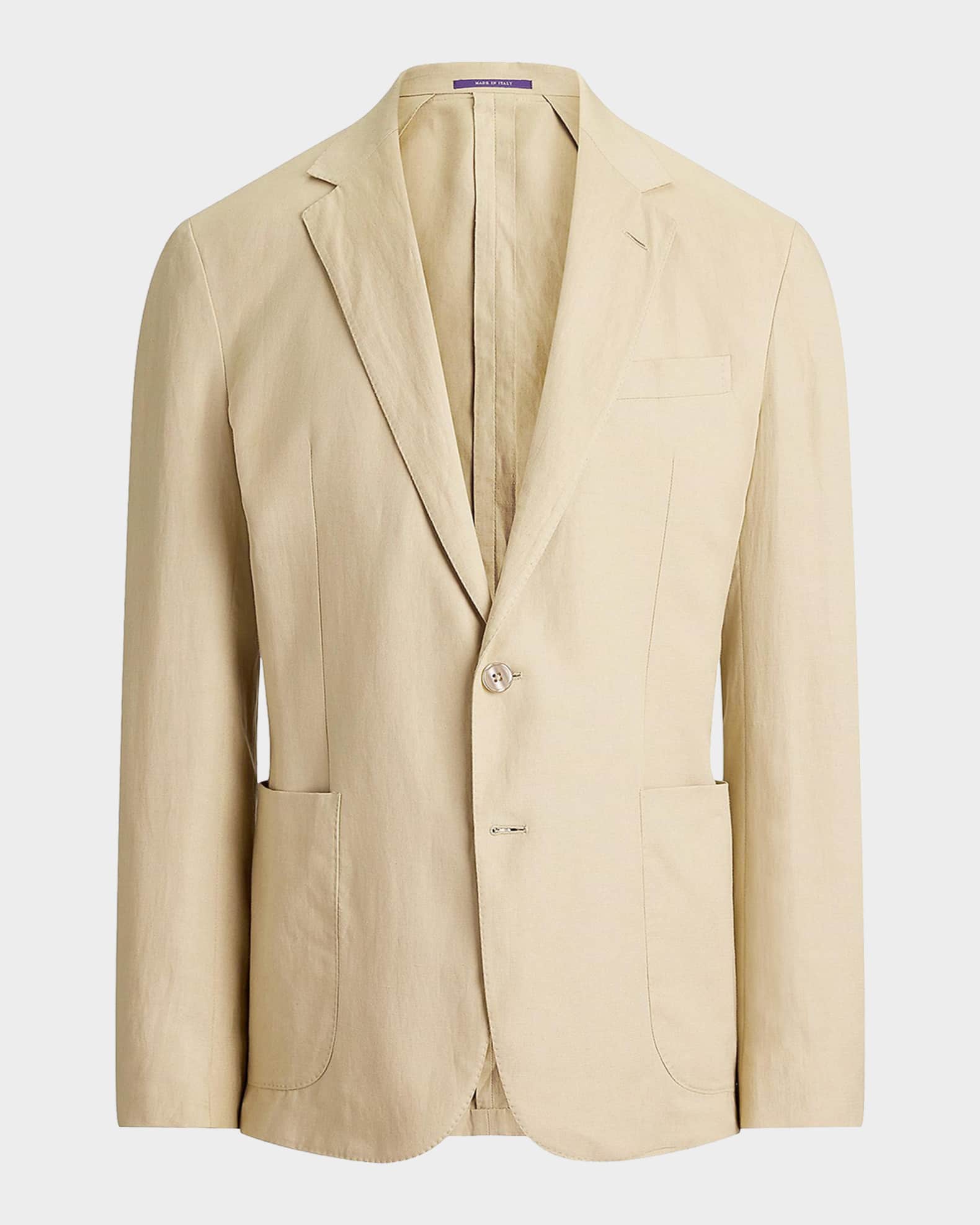 Ralph Lauren Purple Label Hadley Hand-Tailored Silk-Linen Jacket