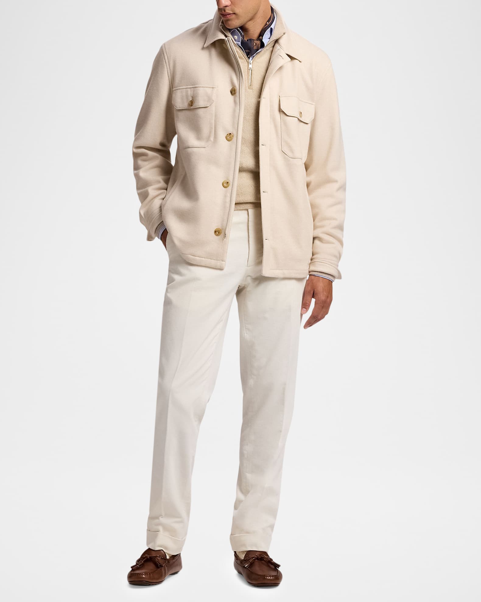 Ralph Lauren Purple Label Men's Double-Face Cashmere Blend Shirt
