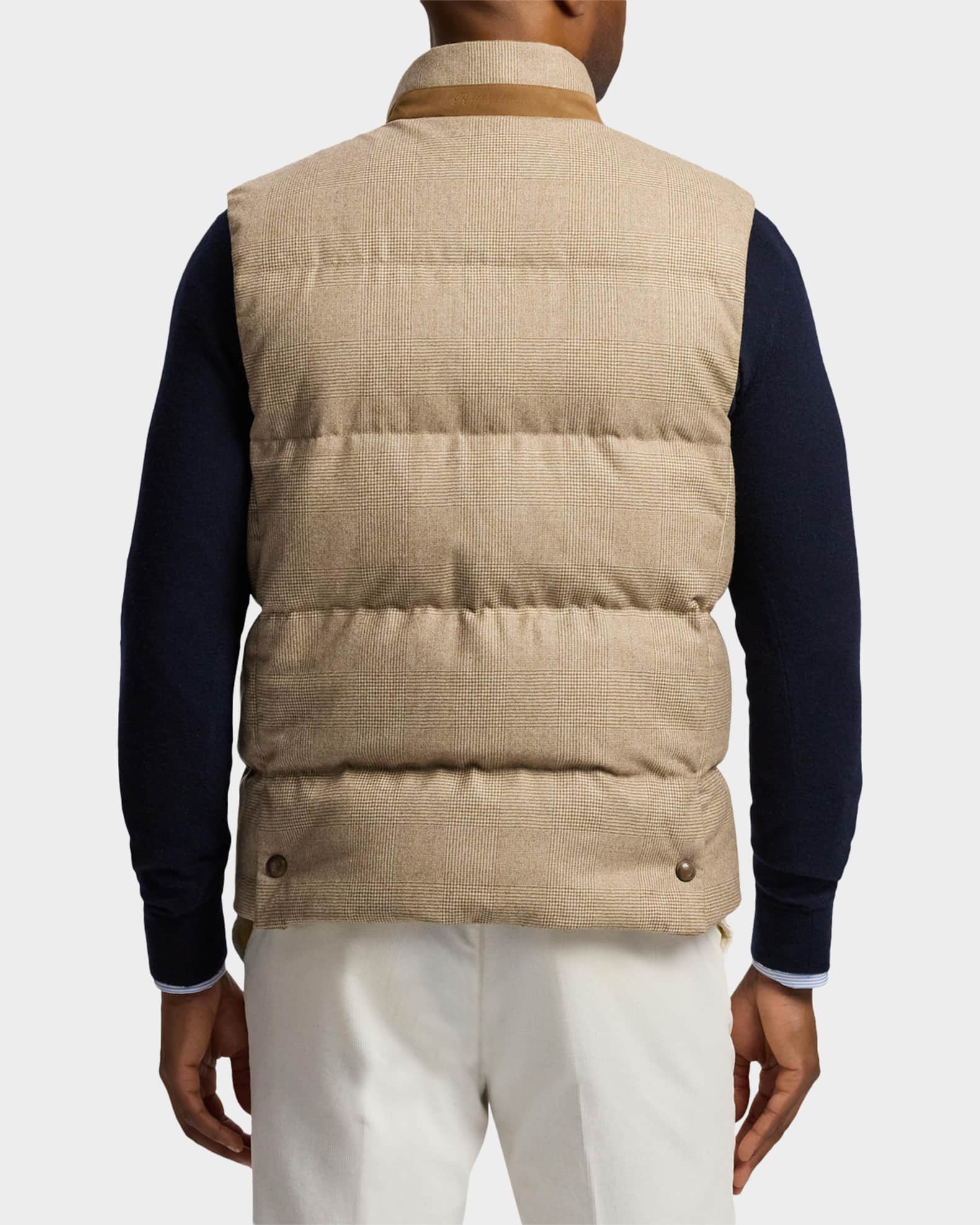 Ralph Lauren Purple Label Men's Whitwell Plaid Wool Down Vest