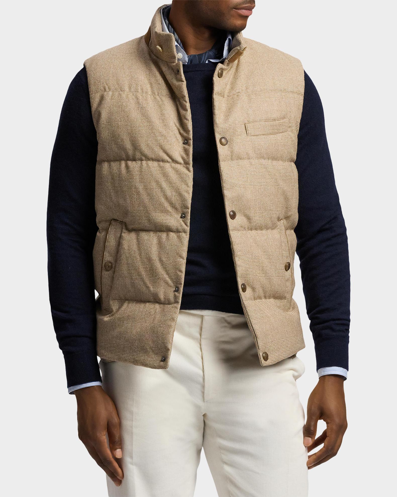 Ralph Lauren Purple Label Men's Whitwell Plaid Wool Down Vest