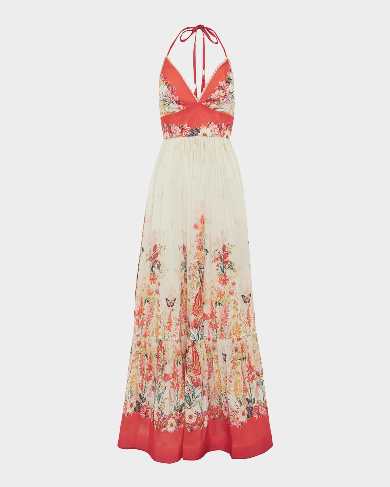maxi dresses at neiman marcus Coral Gray Weaved Strap Dress Crafted from crisp poplin with a sharp tailored collar Aqua Blu Claudia Maxi Dress