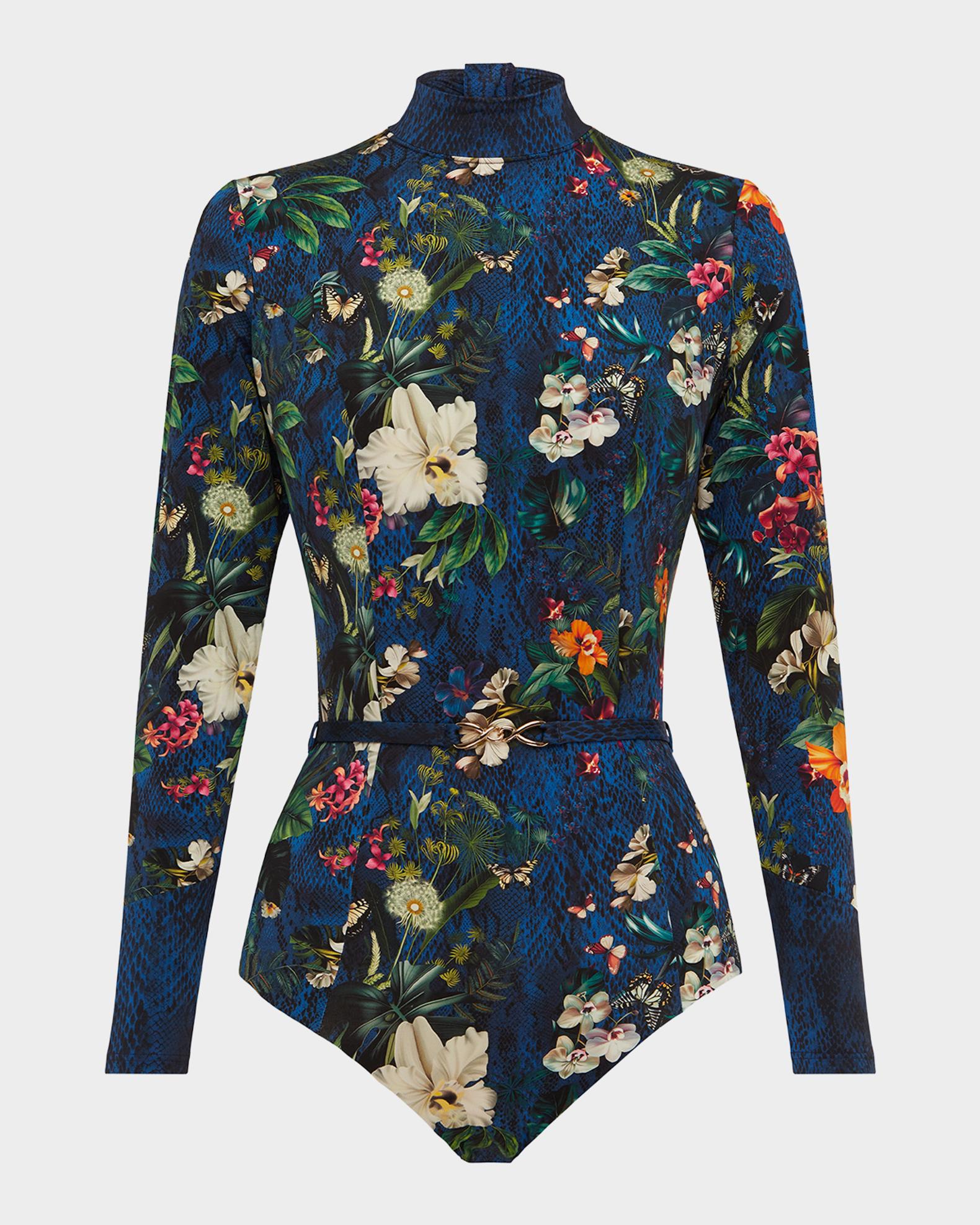 Aqua Blu Australia Leah Belted Rashguard One-Piece Swimsuit | Neiman Marcus