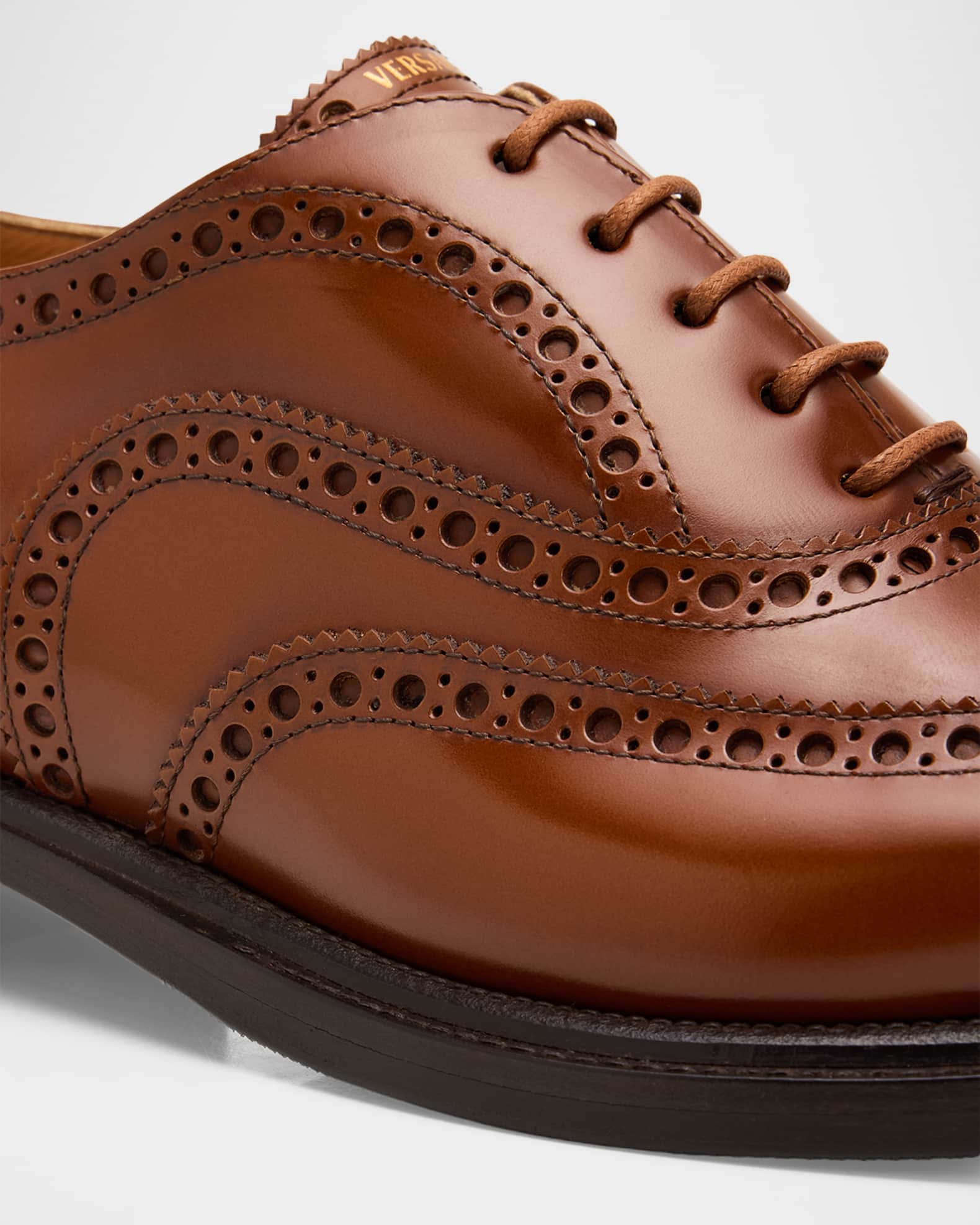 Versace Men's Maverick Leather Derby Shoes | Neiman Marcus