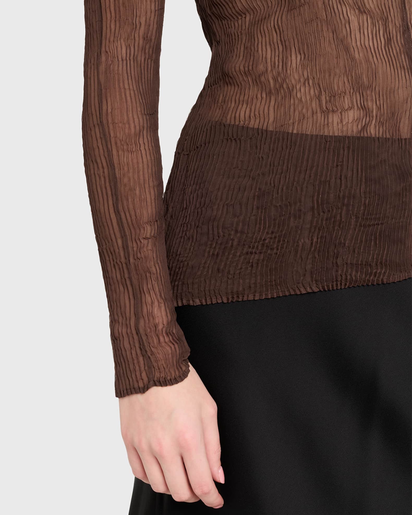 完売品　SHEER SLEEVE PLEATS KNIT Issey Miyake Chiffon Twist Plissé Shirt | Saks Fifth Avenue