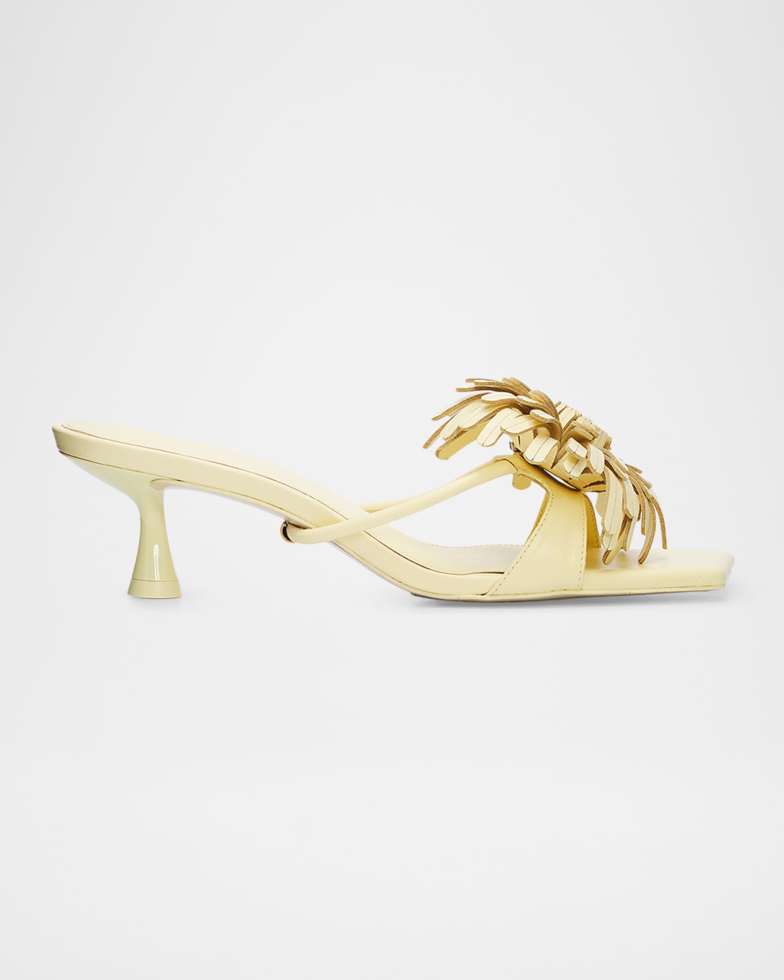Cult Gaia 50mm Alora Leather Kitten-Heel Sandals | Neiman Marcus