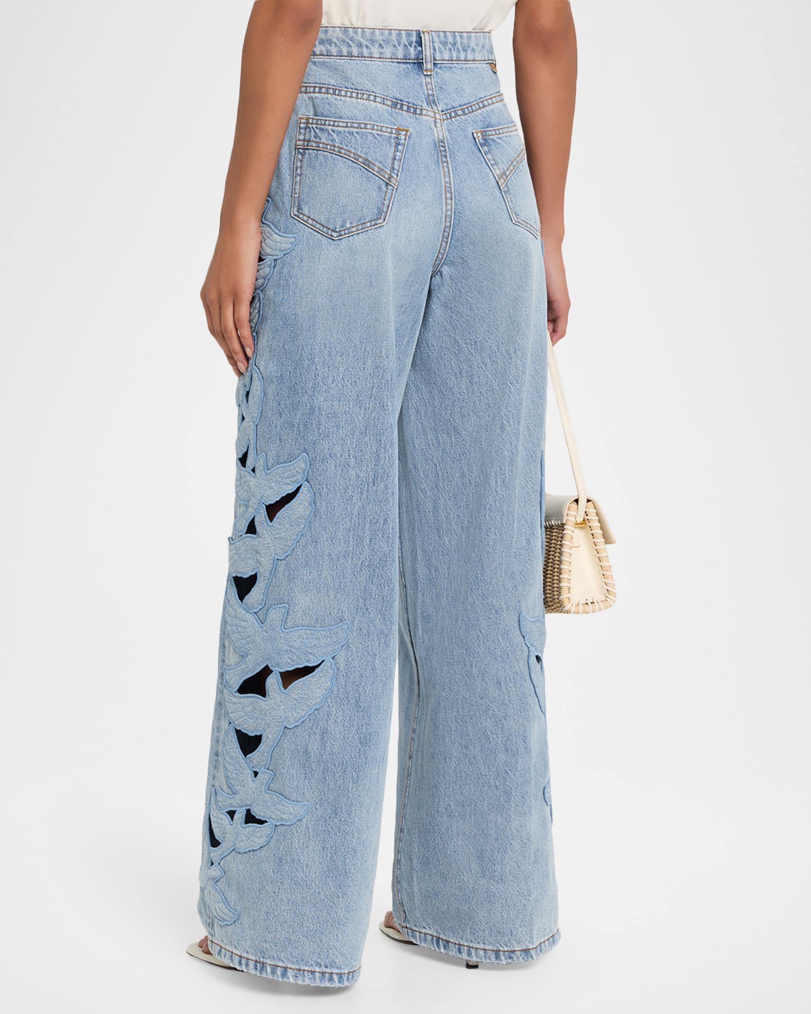 Zimmermann Alchemy Appliqué Relaxed Flare Jeans | Neiman Marcus