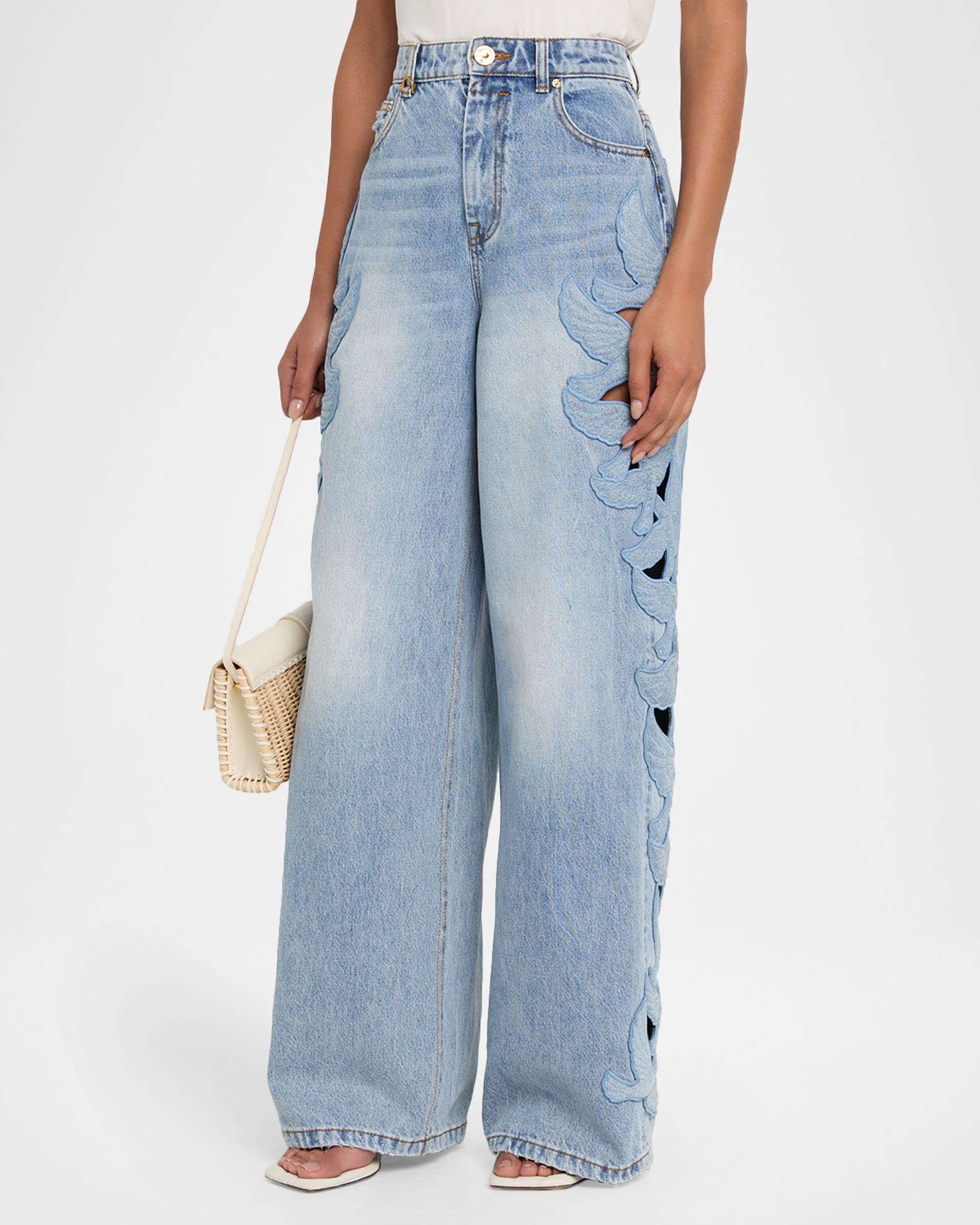 Zimmermann Alchemy Appliqué Relaxed Flare Jeans | Neiman Marcus