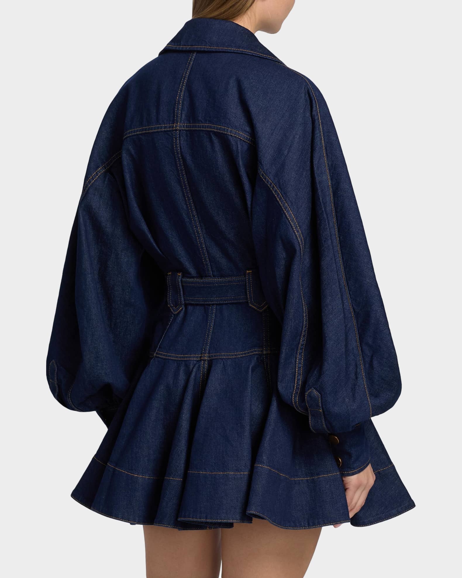 Zimmermann Luna Denim Utility Mini Dress | Neiman Marcus