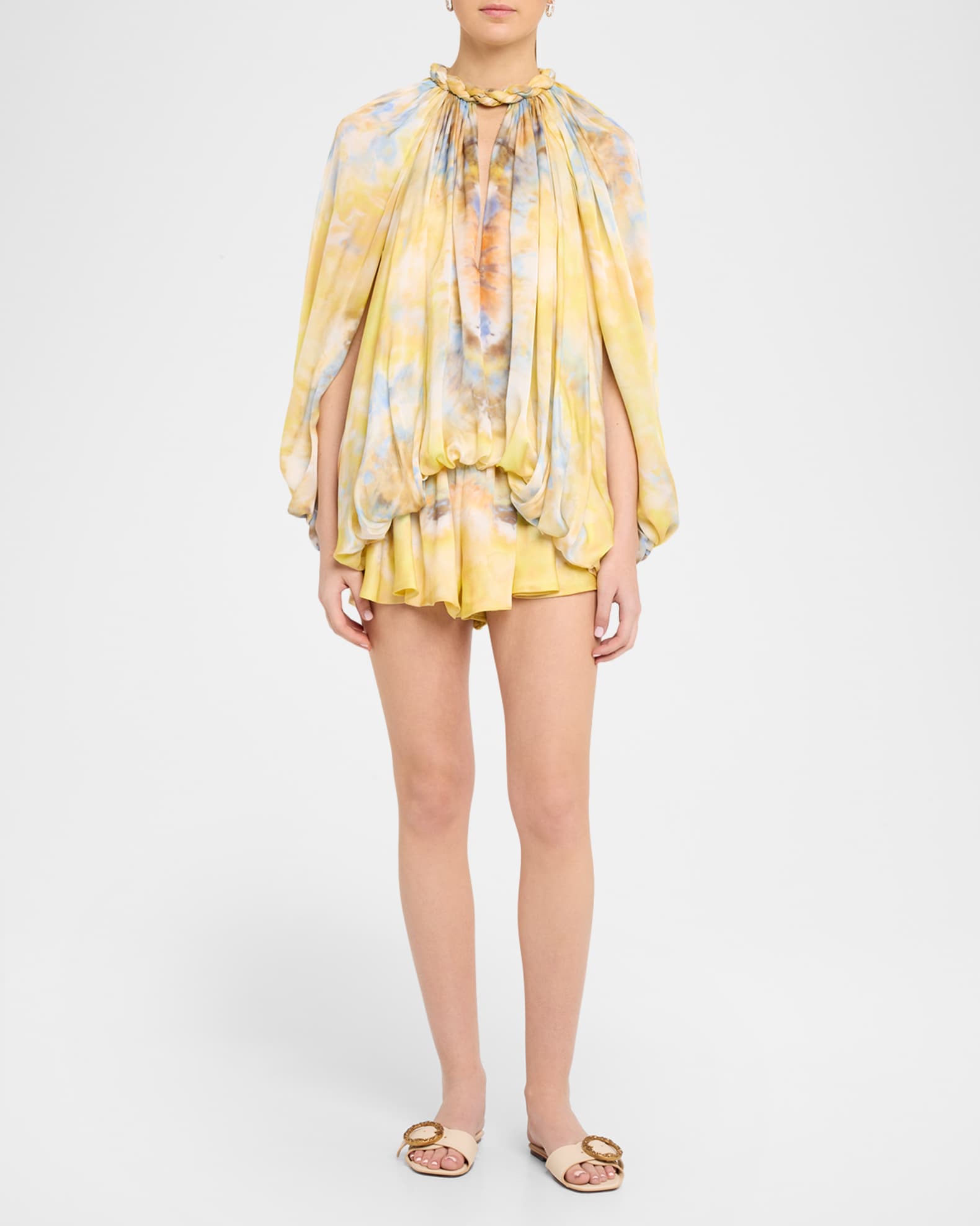 Zimmermann Alchemy Tuck Micro Shorts | Neiman Marcus