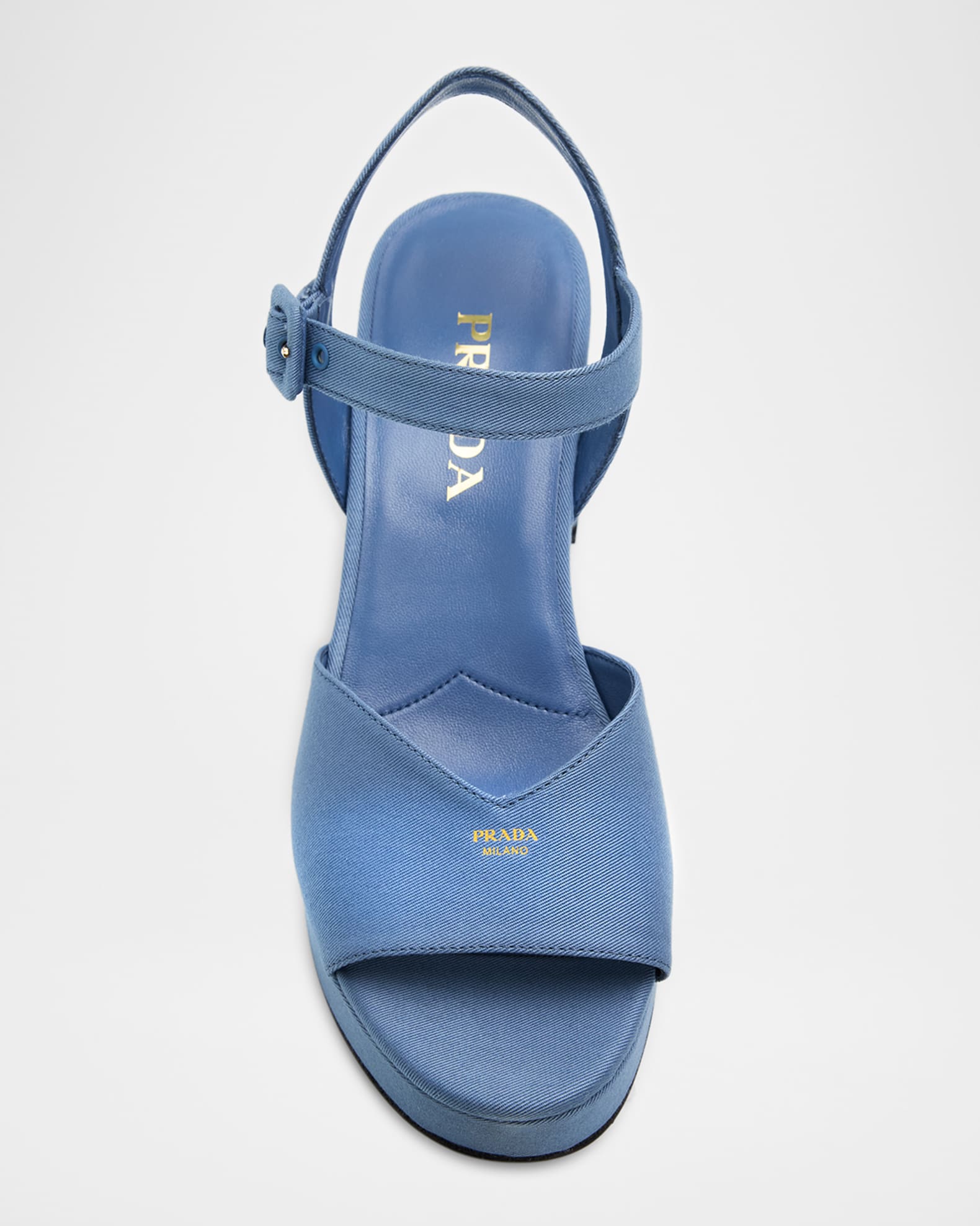 Prada 65mm Canvas Platform Sandals | Neiman Marcus