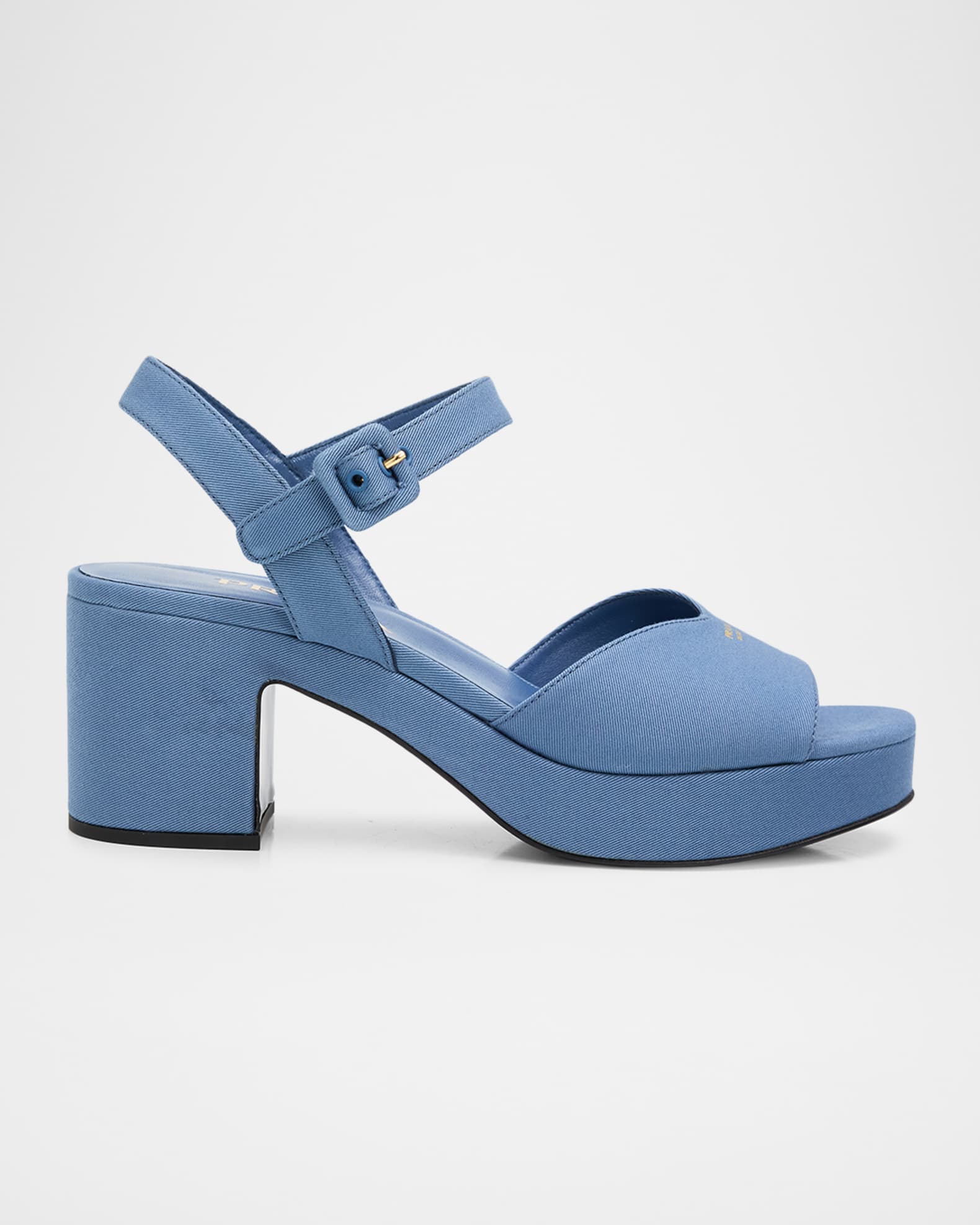 Prada 65mm Canvas Platform Sandals | Neiman Marcus