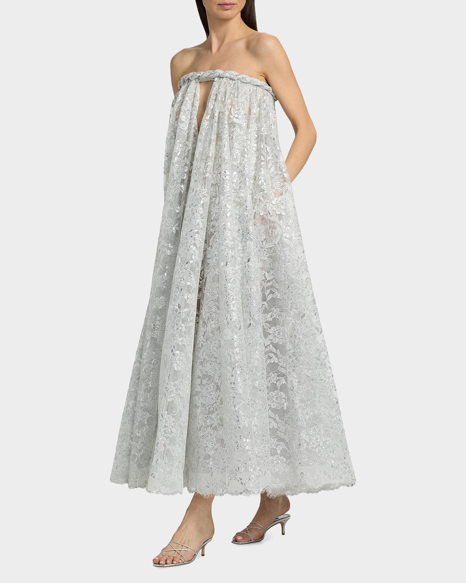 Zimmermann Carousel Metallic Lace Strapless Dress | Neiman Marcus