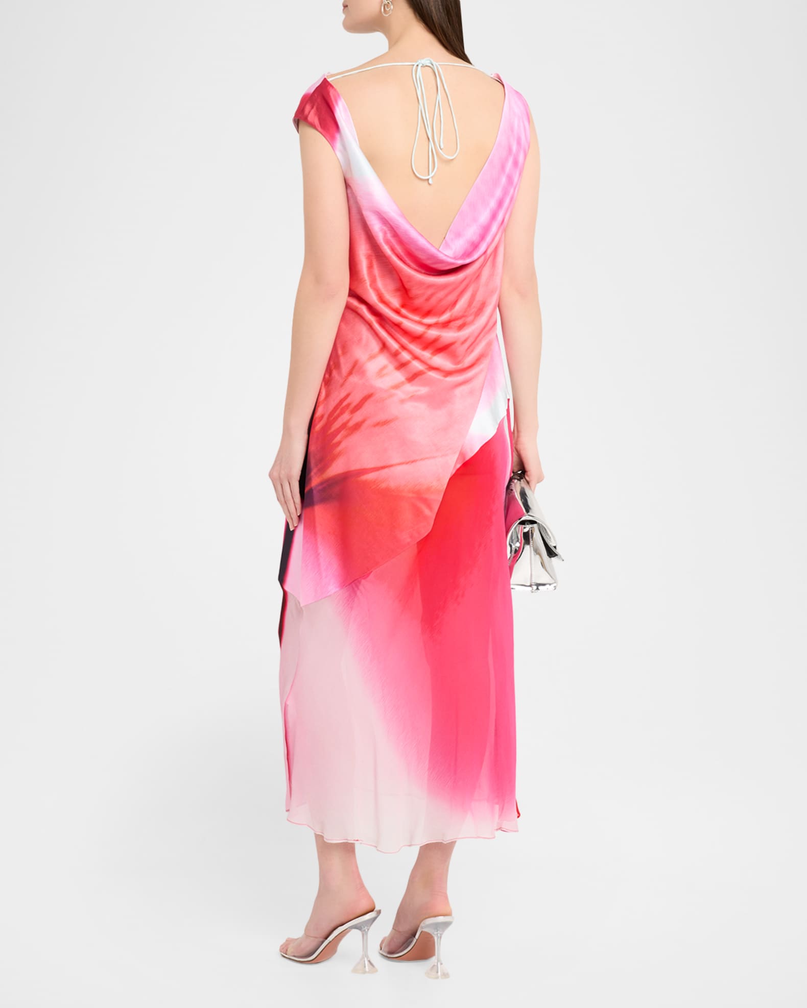 satin georgette dress Significant Other Farrah Draped Satin-Georgette Dress