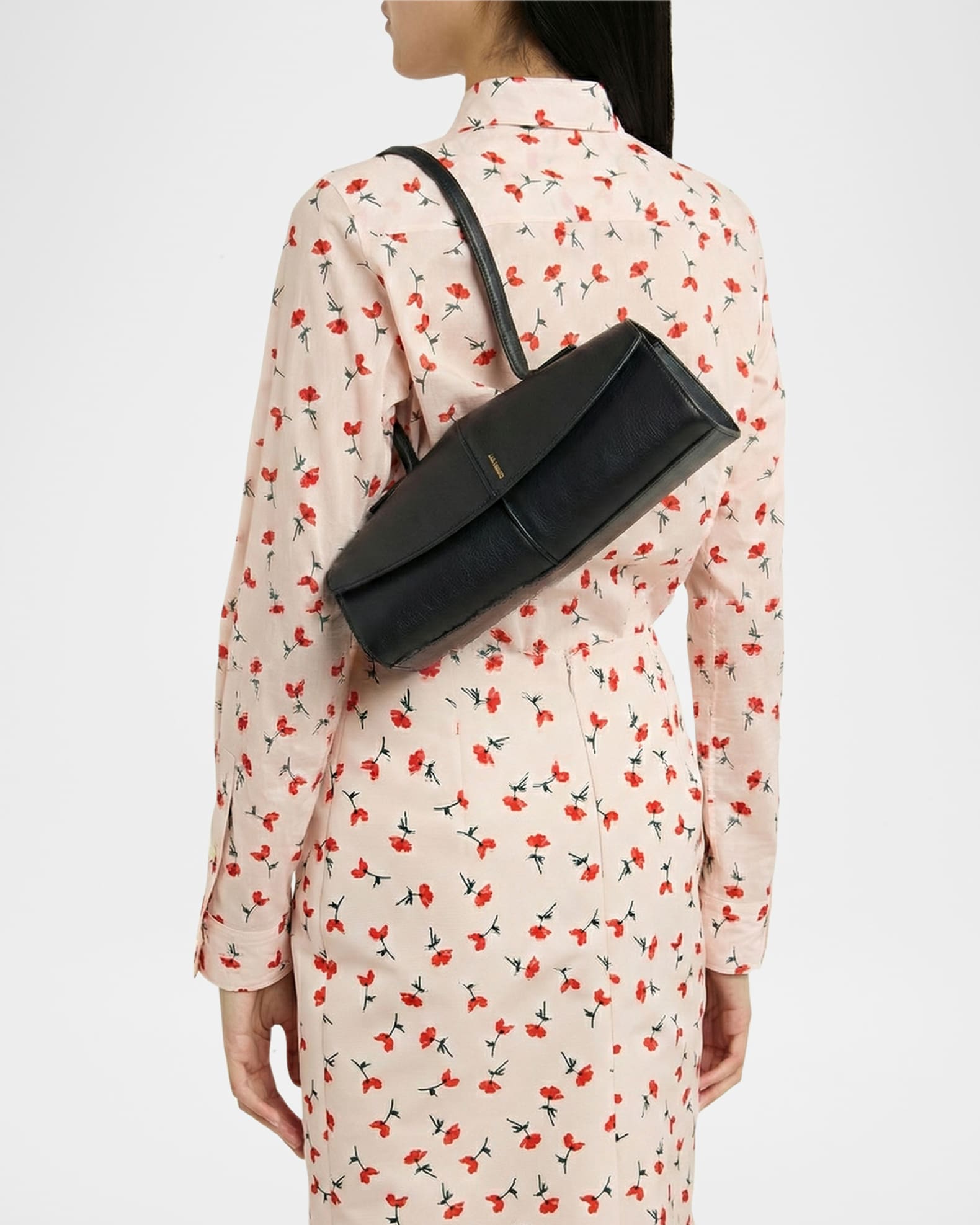 Jil Sander Linea Angular Leather Shoulder Bag | Neiman Marcus