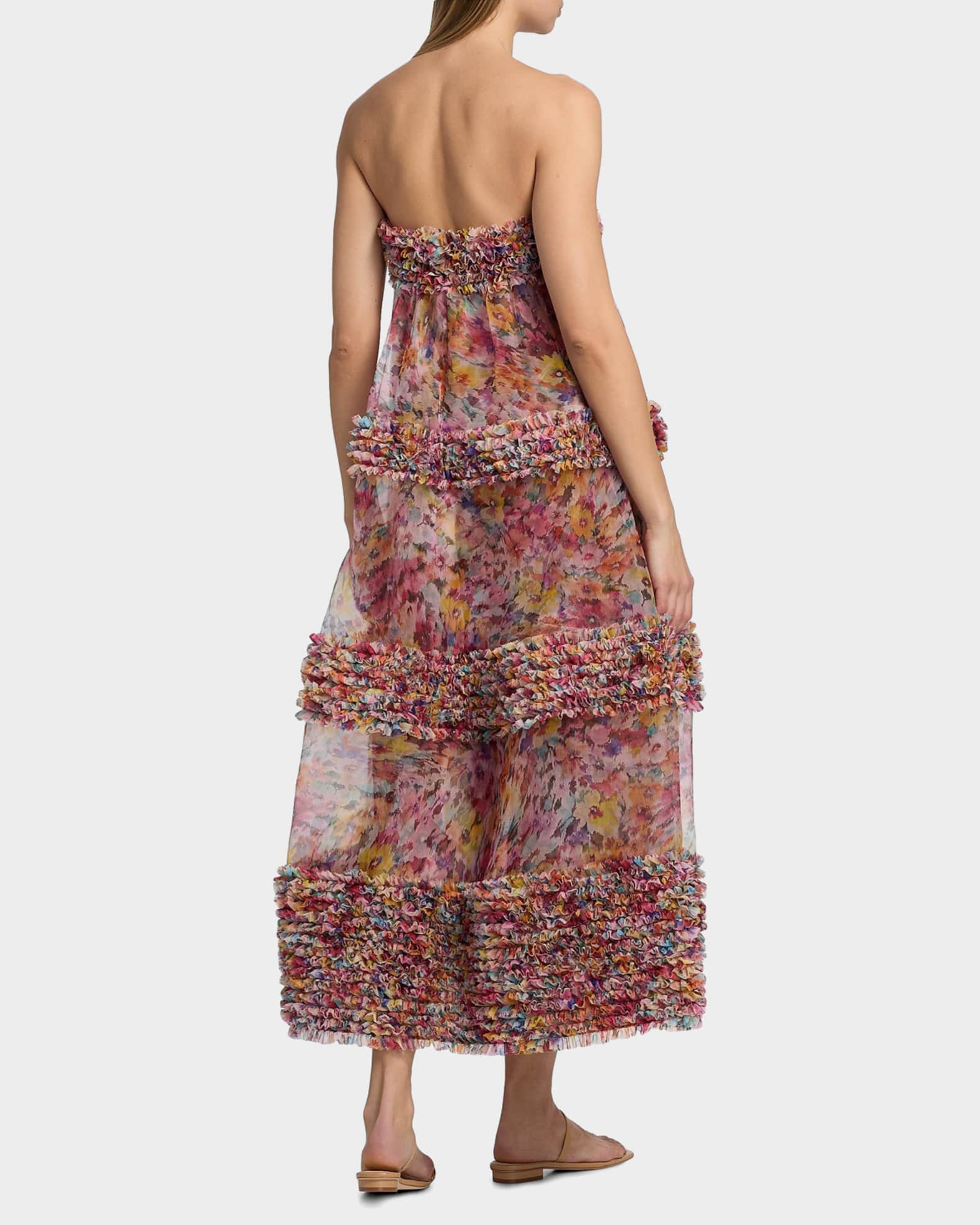 luna ruffle evening dress Zimmermann Luna Black Ruffle Corset Mini Dress