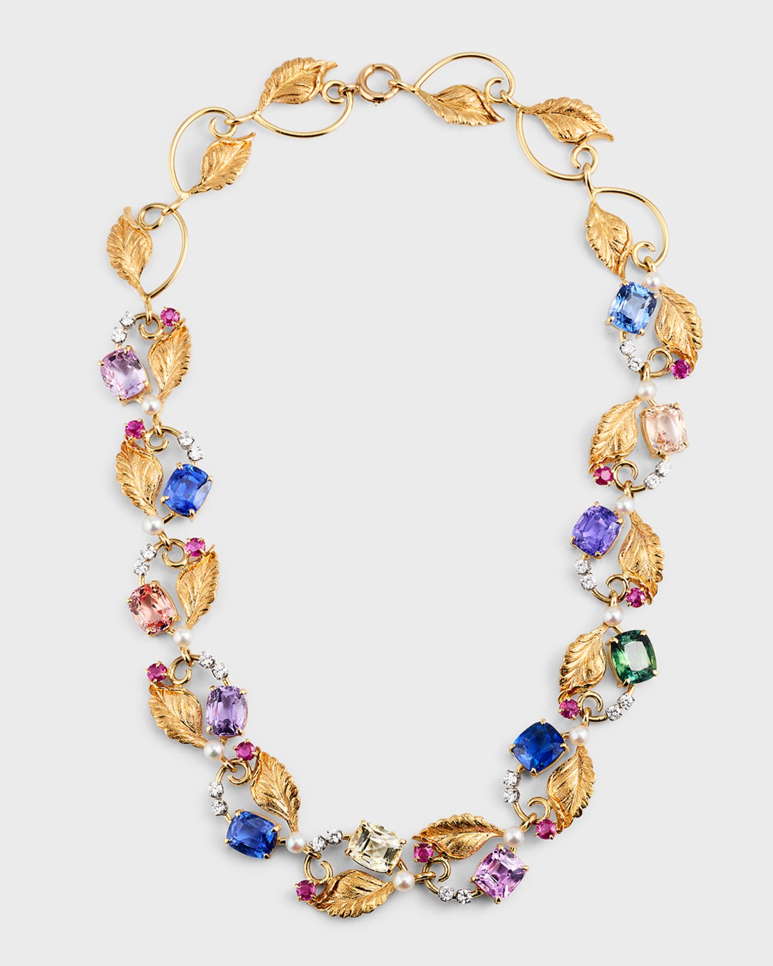 Estate Tiffany Retro Floral Link Necklace 0