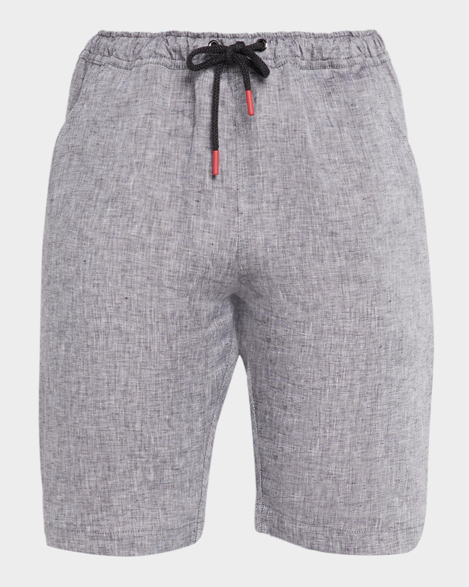Kiton Linen Drawstring Mid-Rise Shorts | Neiman Marcus