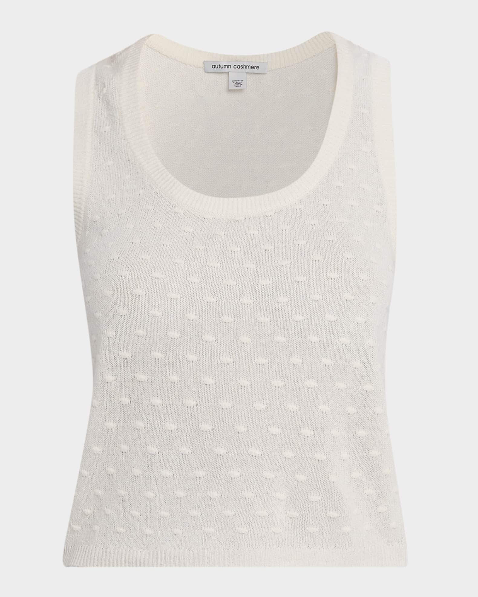 Autumn Cashmere Dotted Silk Knit Tank Top | Neiman Marcus