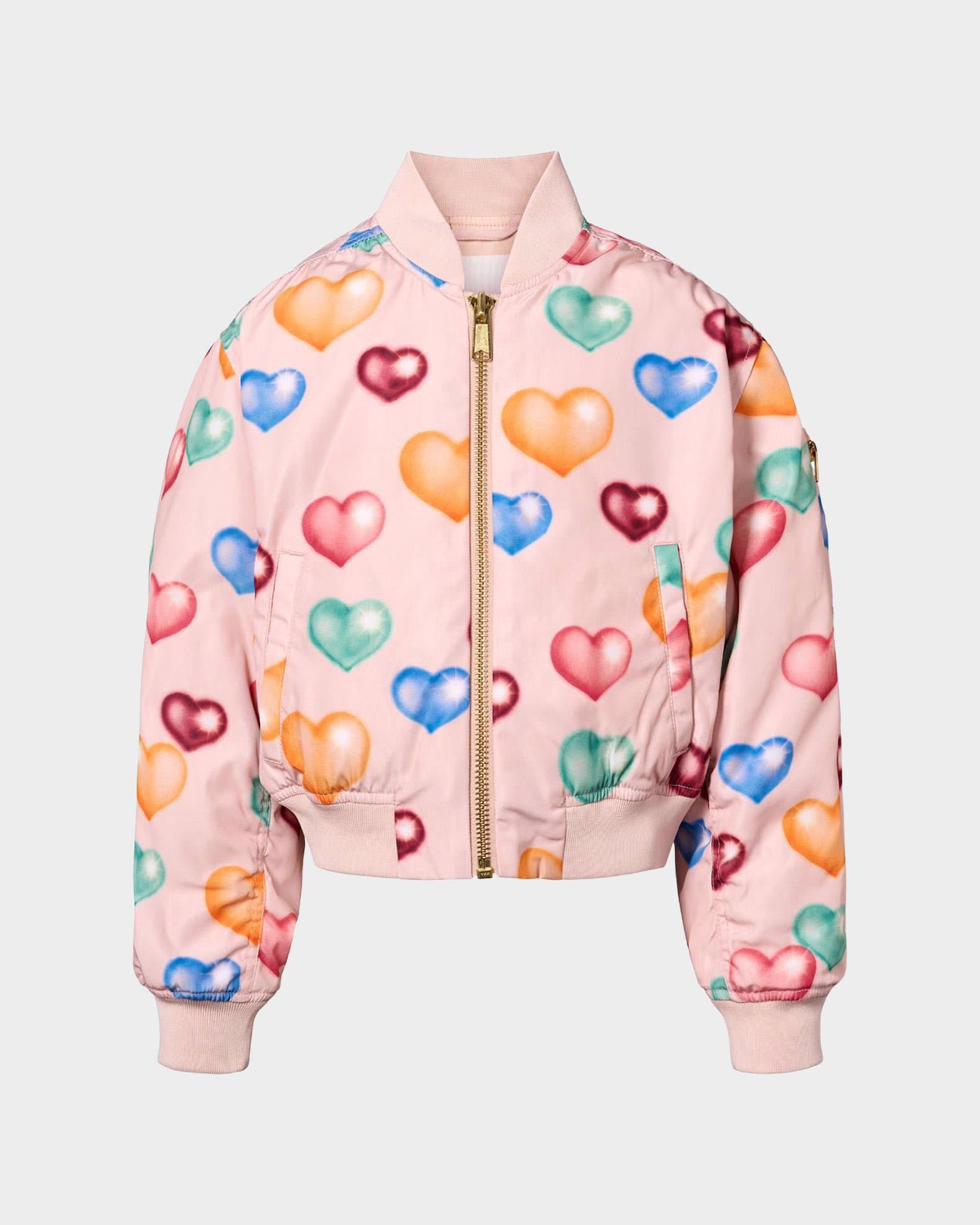 Molo Girl's Hedia Heart Bomber Jacket, Size 4-7 | Neiman Marcus