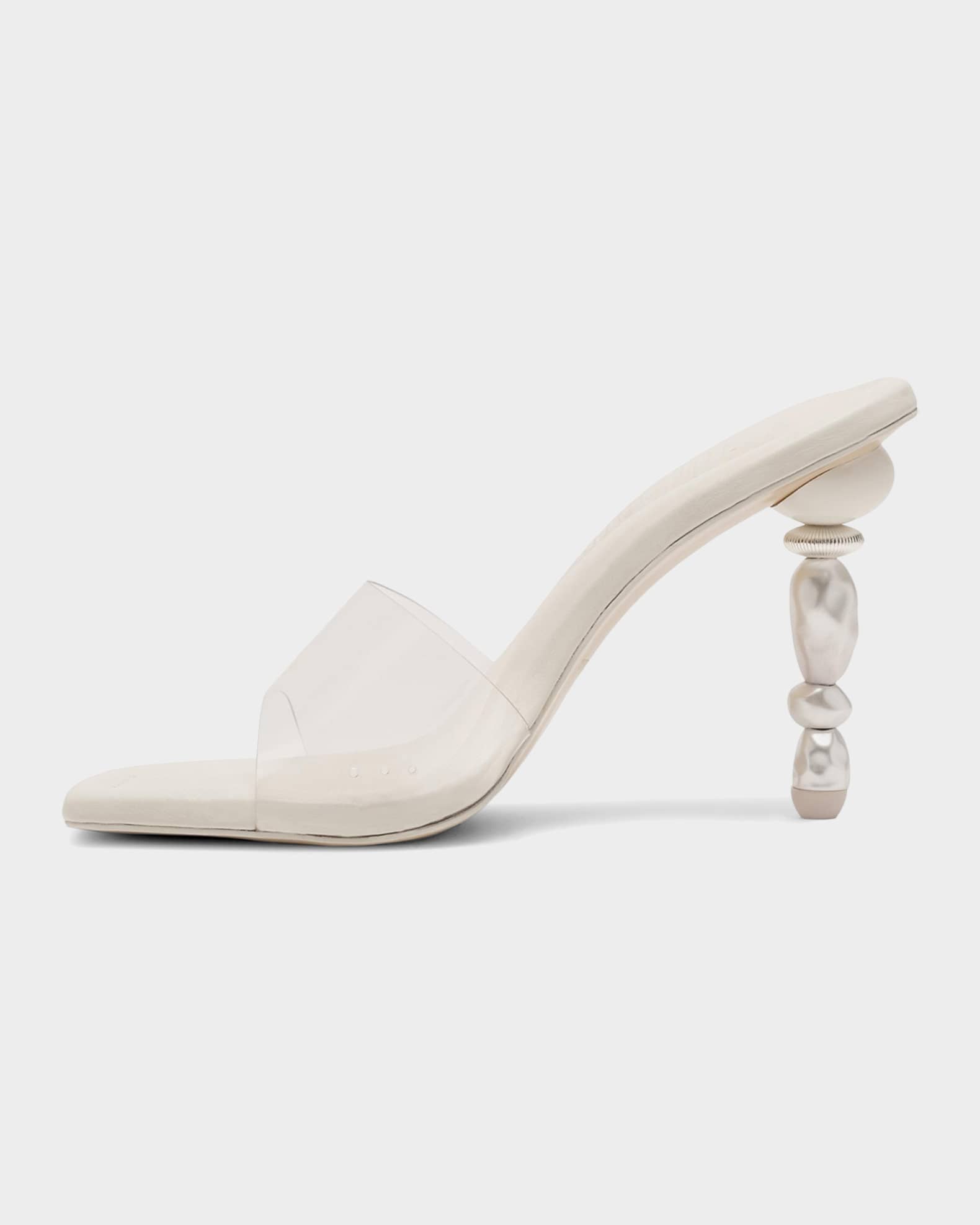 Cult Gaia 100mm Mahina Beaded-Heel Sandals | Neiman Marcus