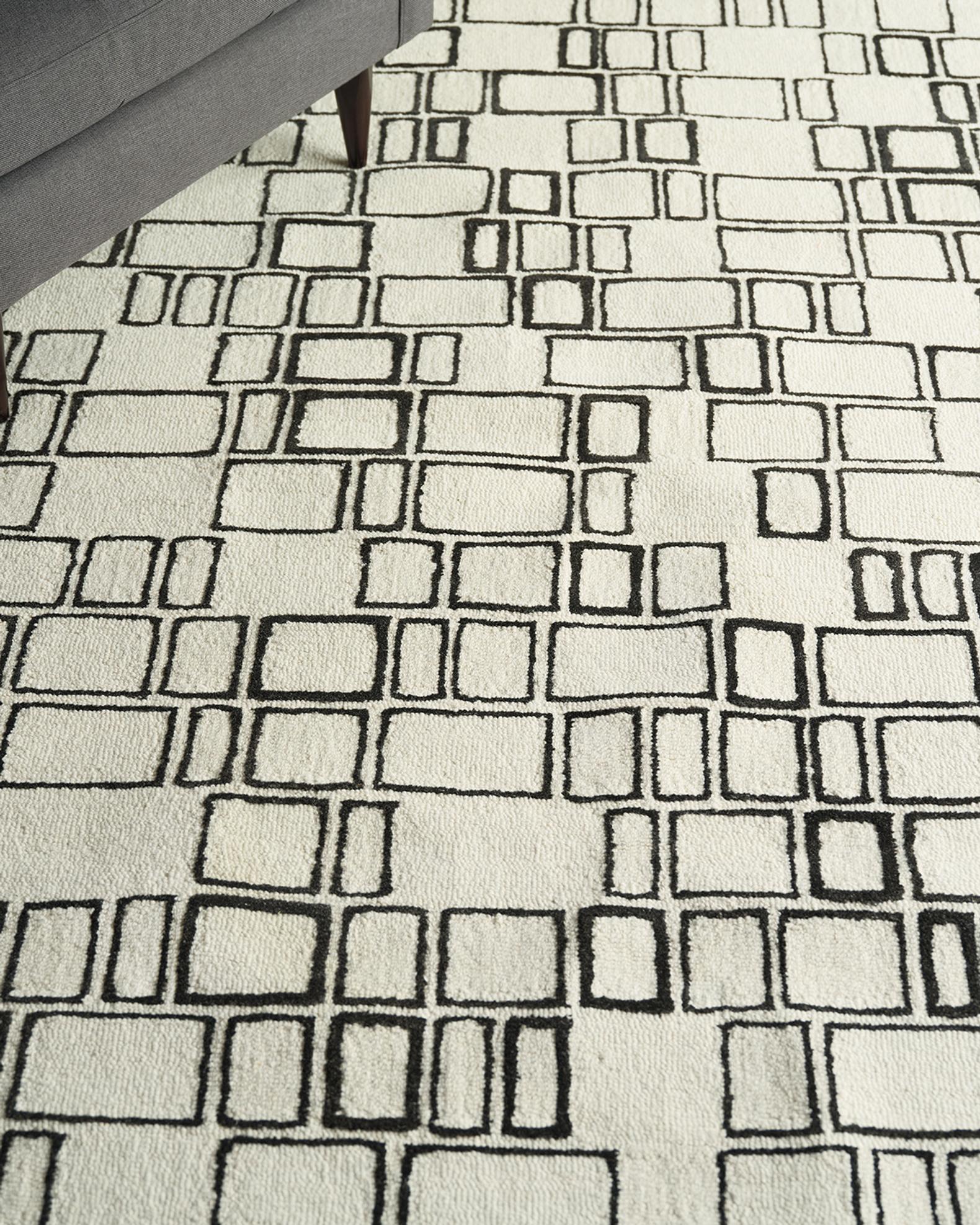 Soho Hand-Tufted Ivory & Black Rug | Neiman Marcus